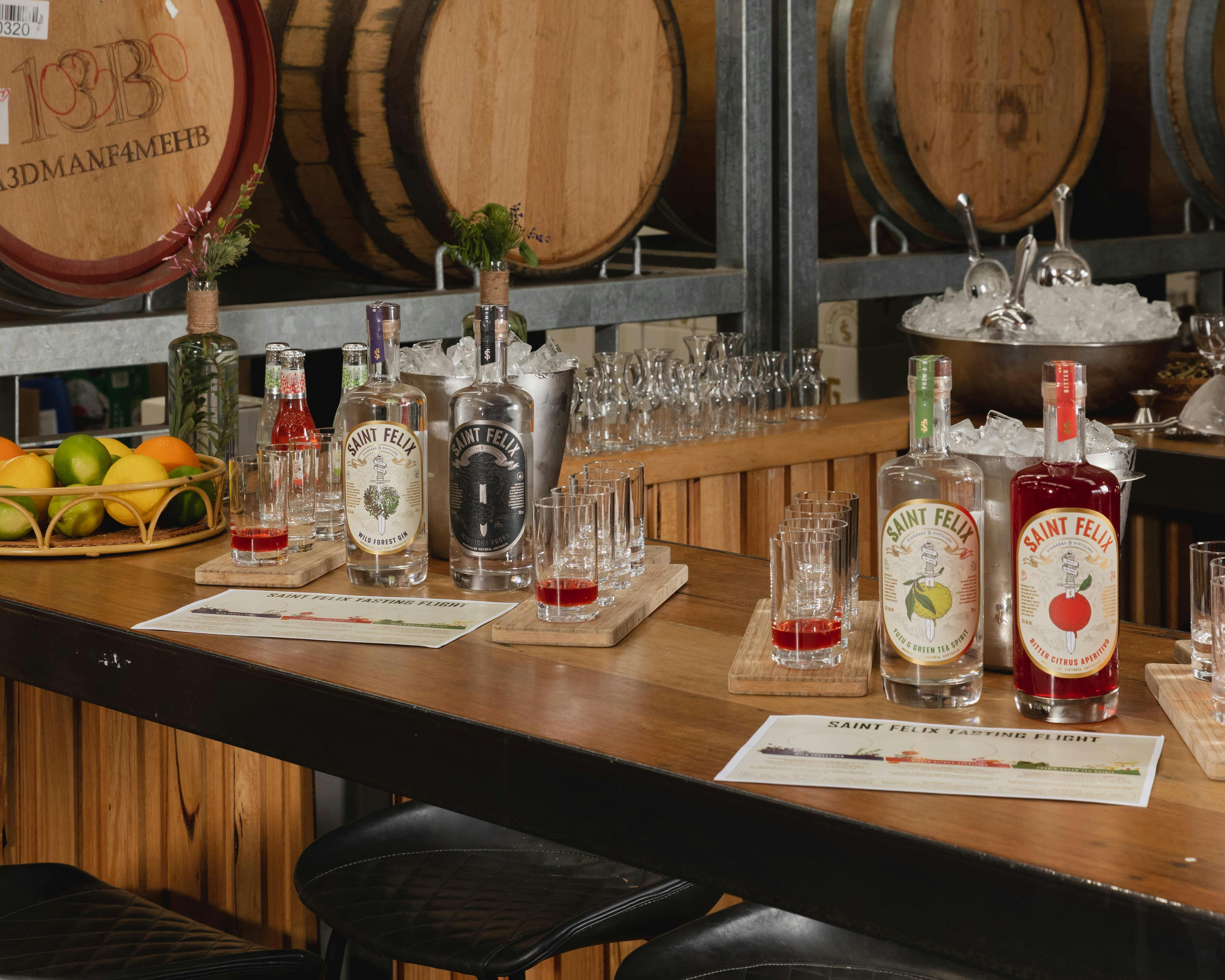 Saint Felix Distillery Spirits Tasting