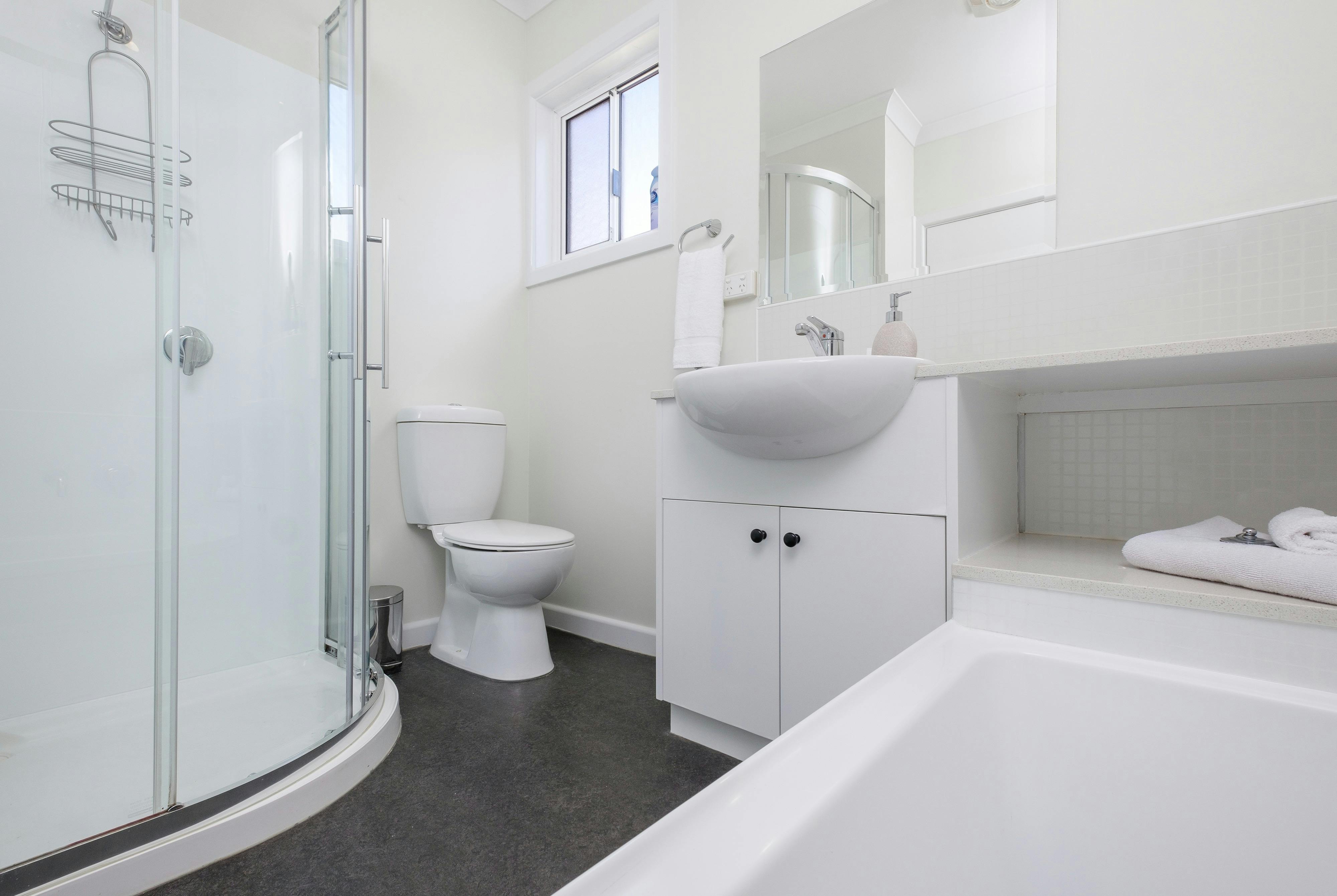 Bathroom with shower & spa bath