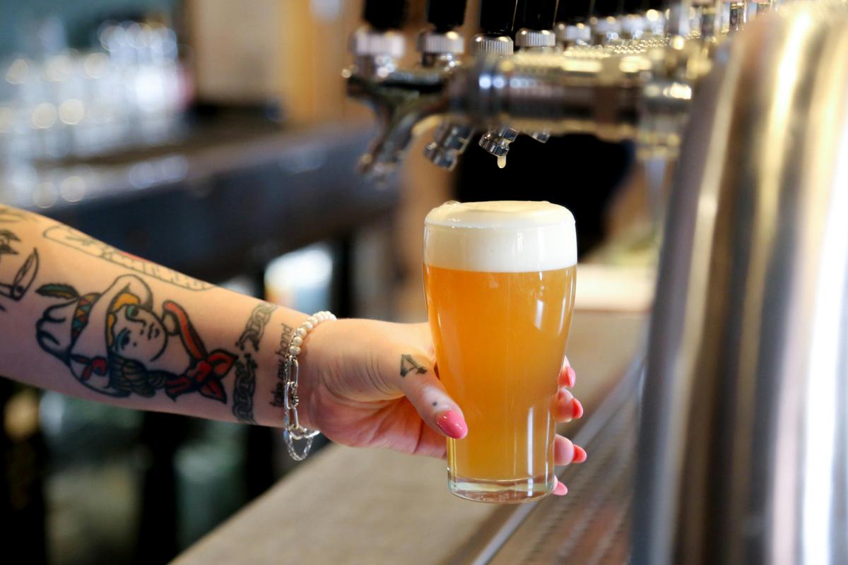 A freshly poured beer