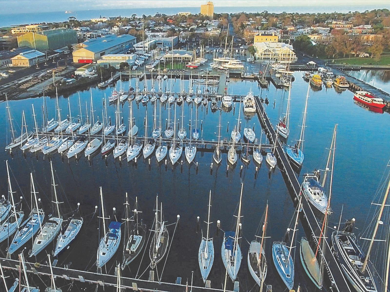 View over marina to clubhouse