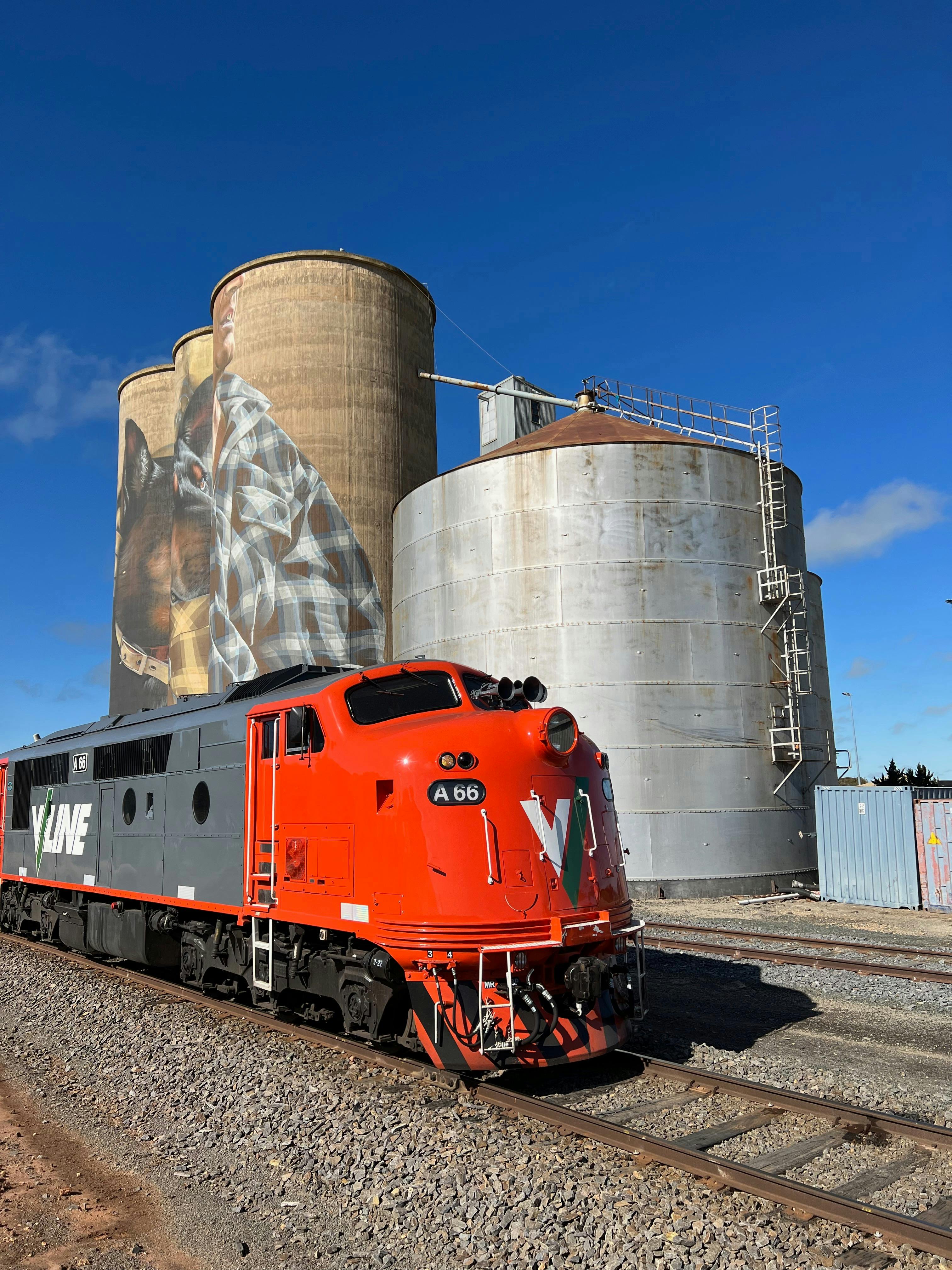 Nullawil Silo Art by Train