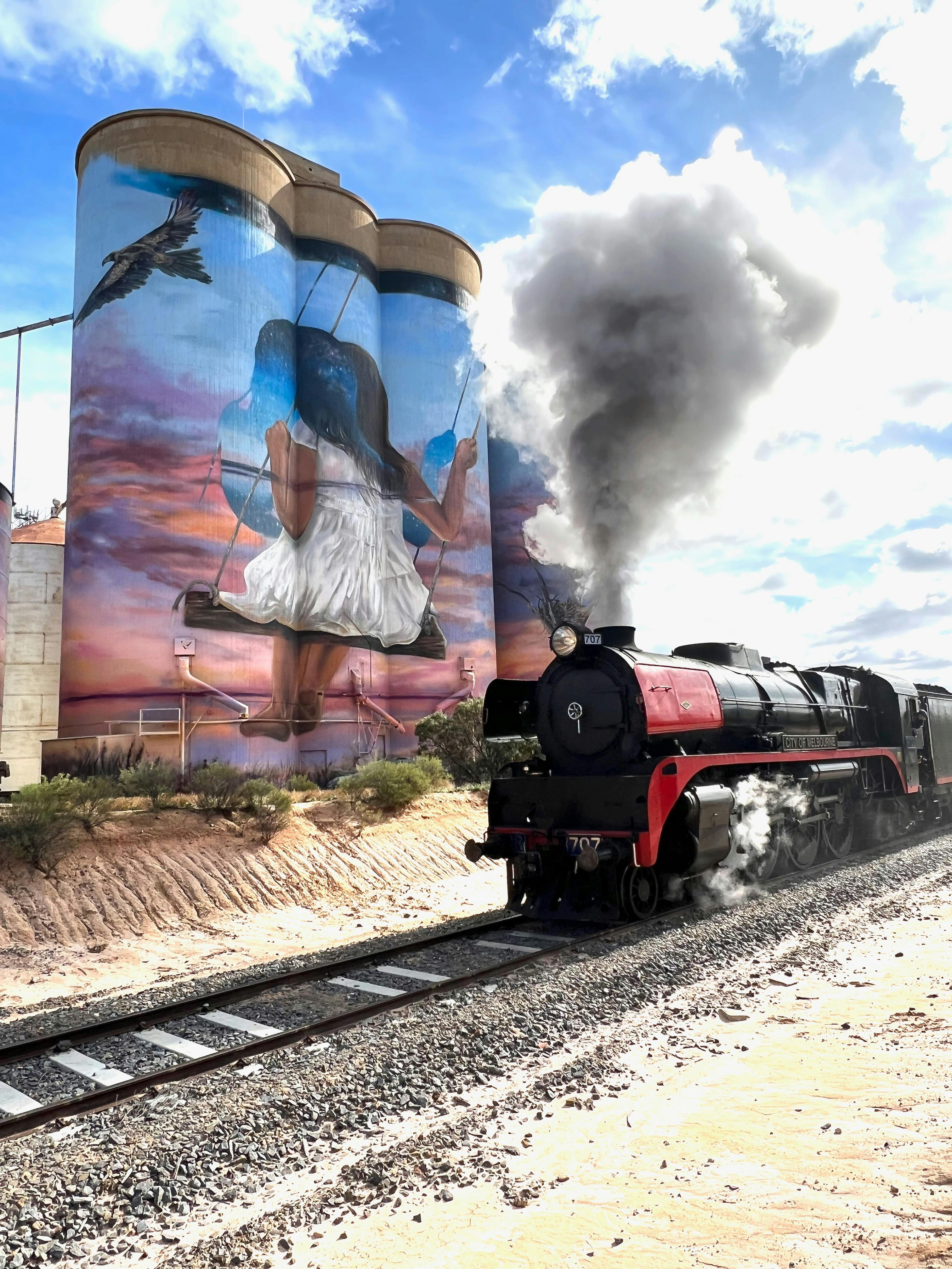 Visiting the Sea Lake silo art installation