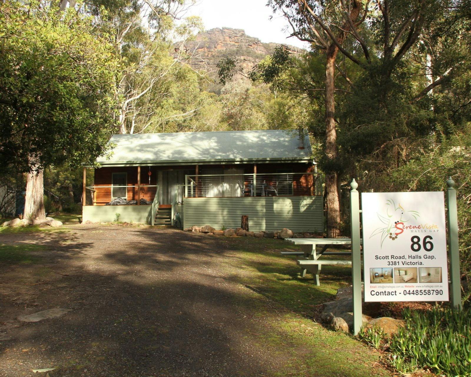 Exterior of a log cabin