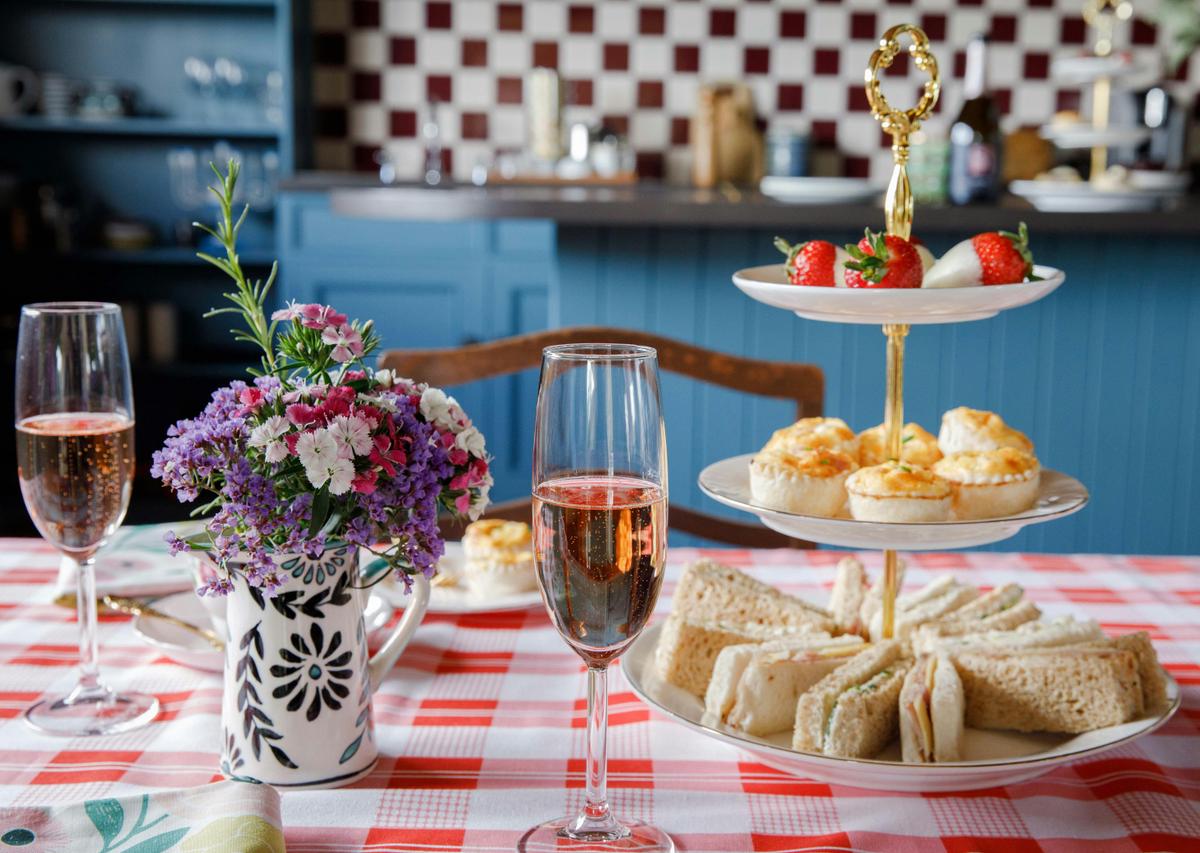 Afternoon tea and champagne