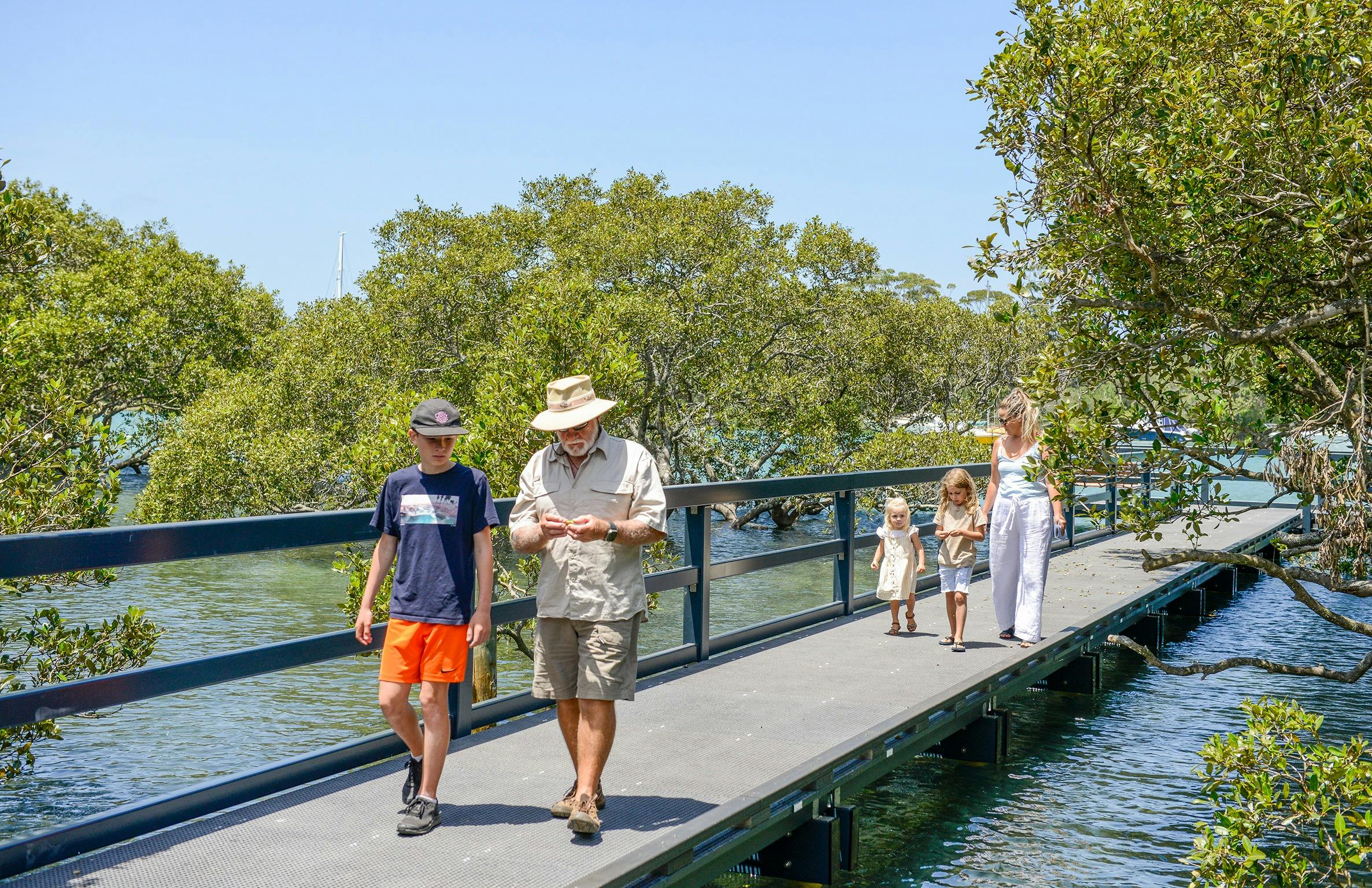 Walking on boardwalk