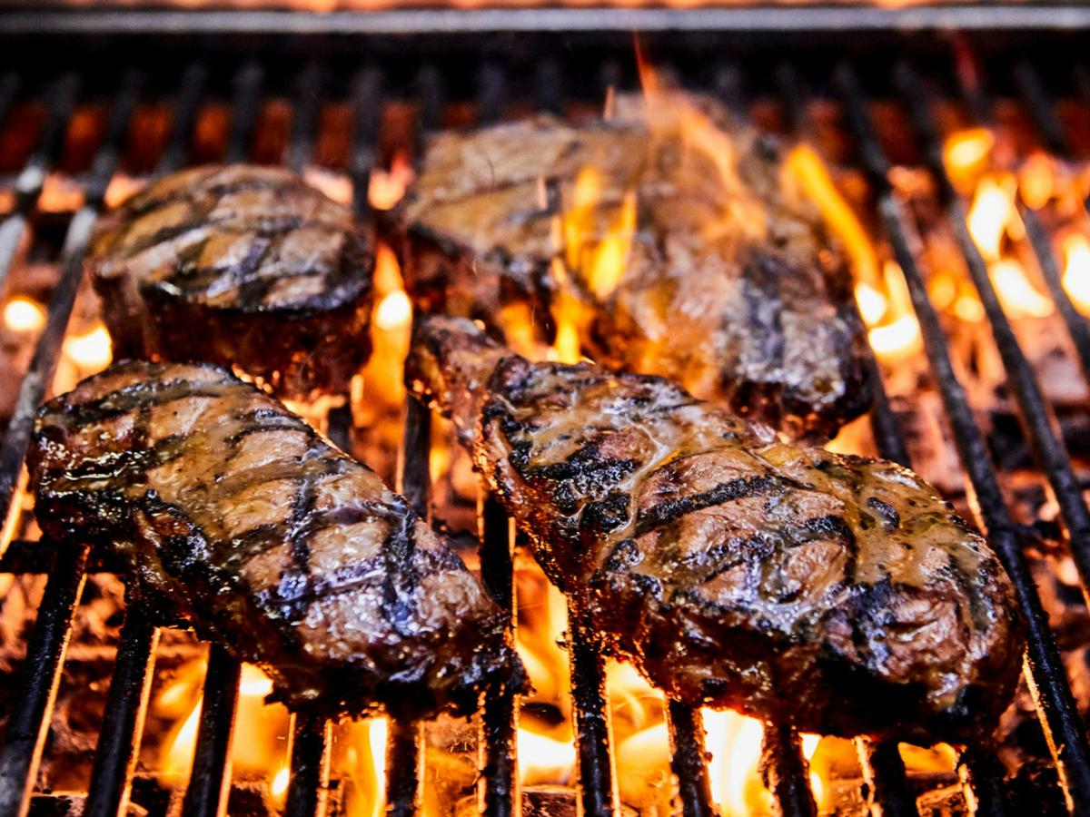 Steaks on the grill