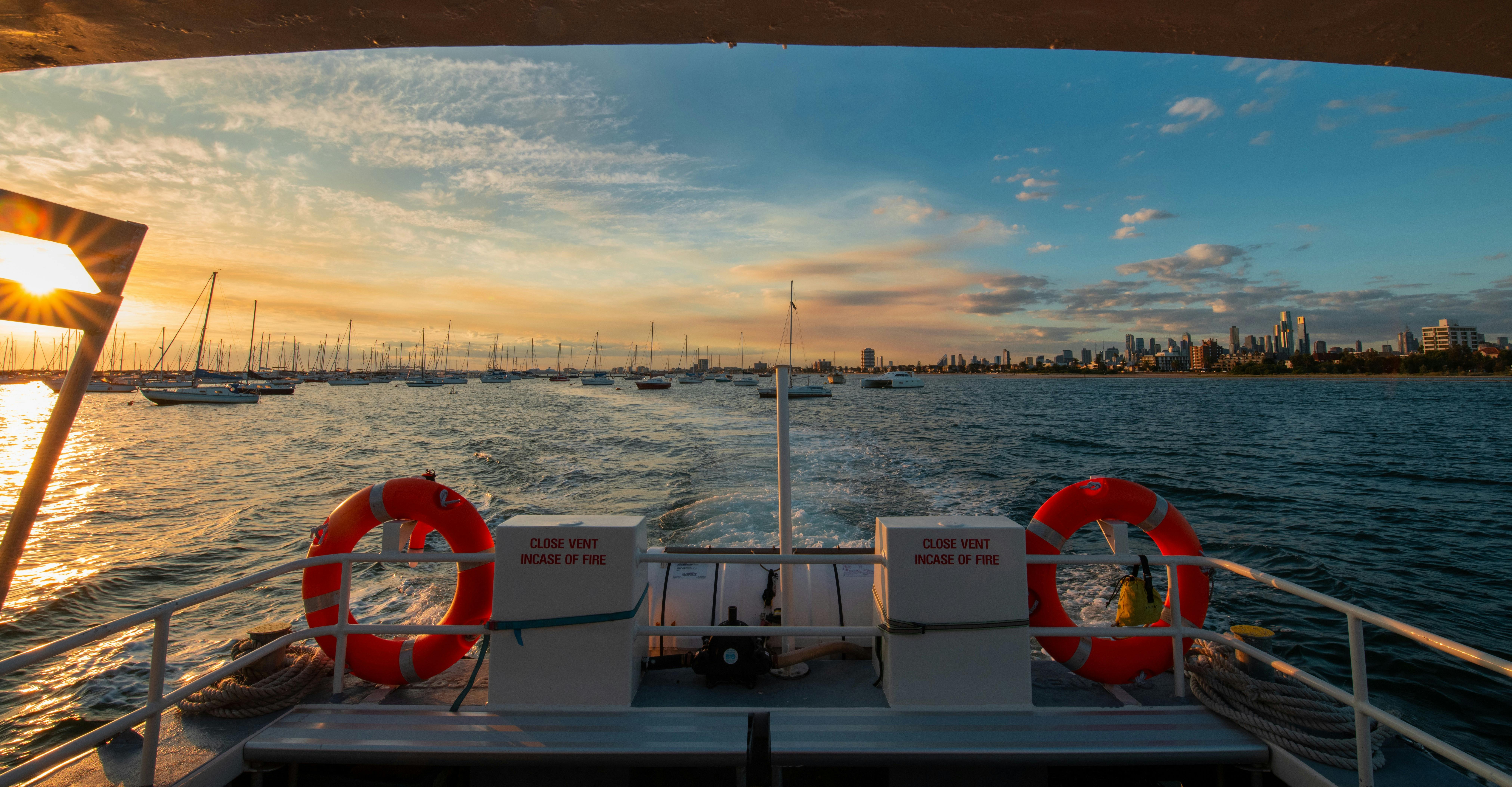 St Kilda Marina at Sunset- Seen from the St Kilda Ferry's Sunset Penguin Cruise