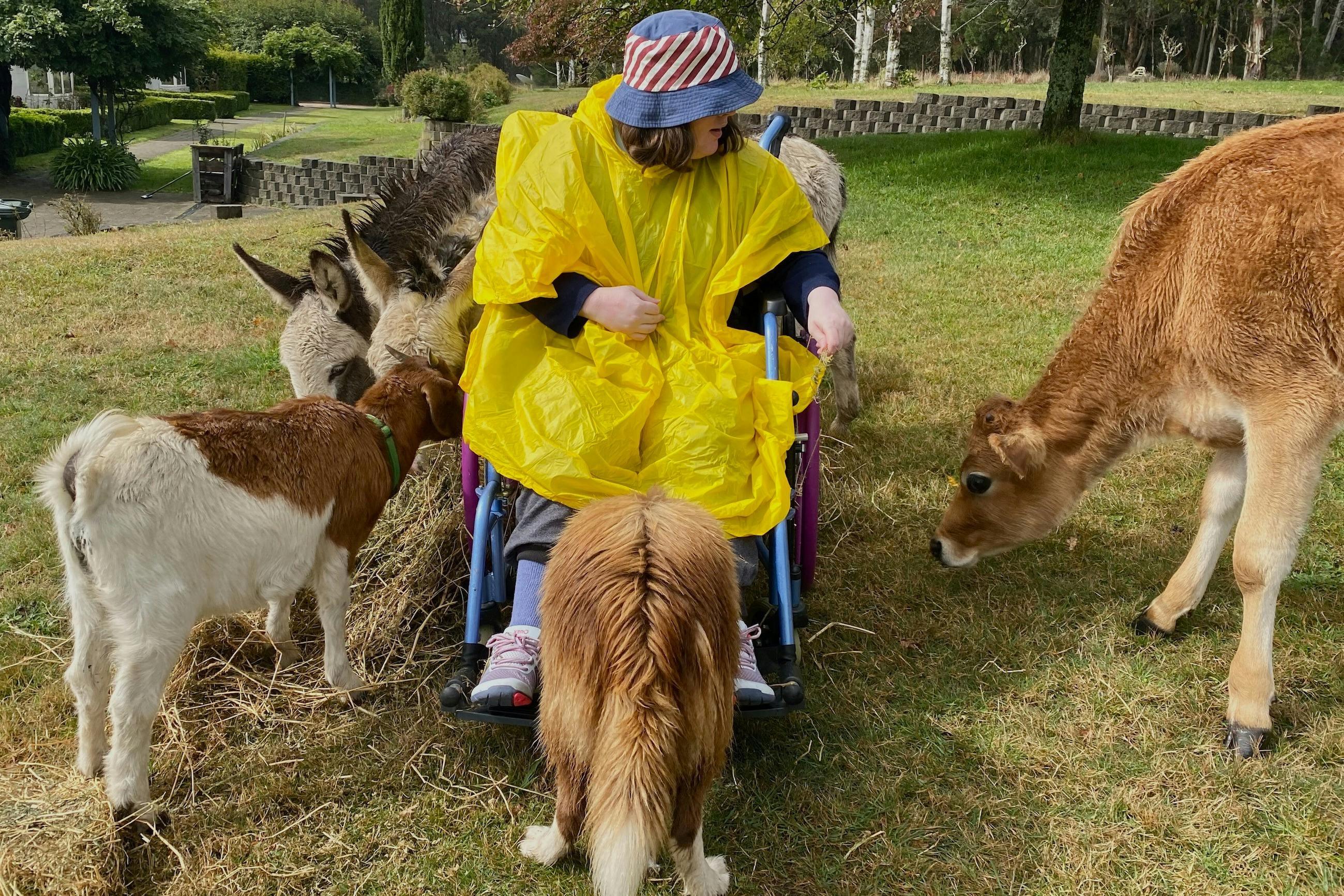 Feeding time, big laughs, and no barriers 💫 At Kenzell Farm, everyone gets to be part of the fun.