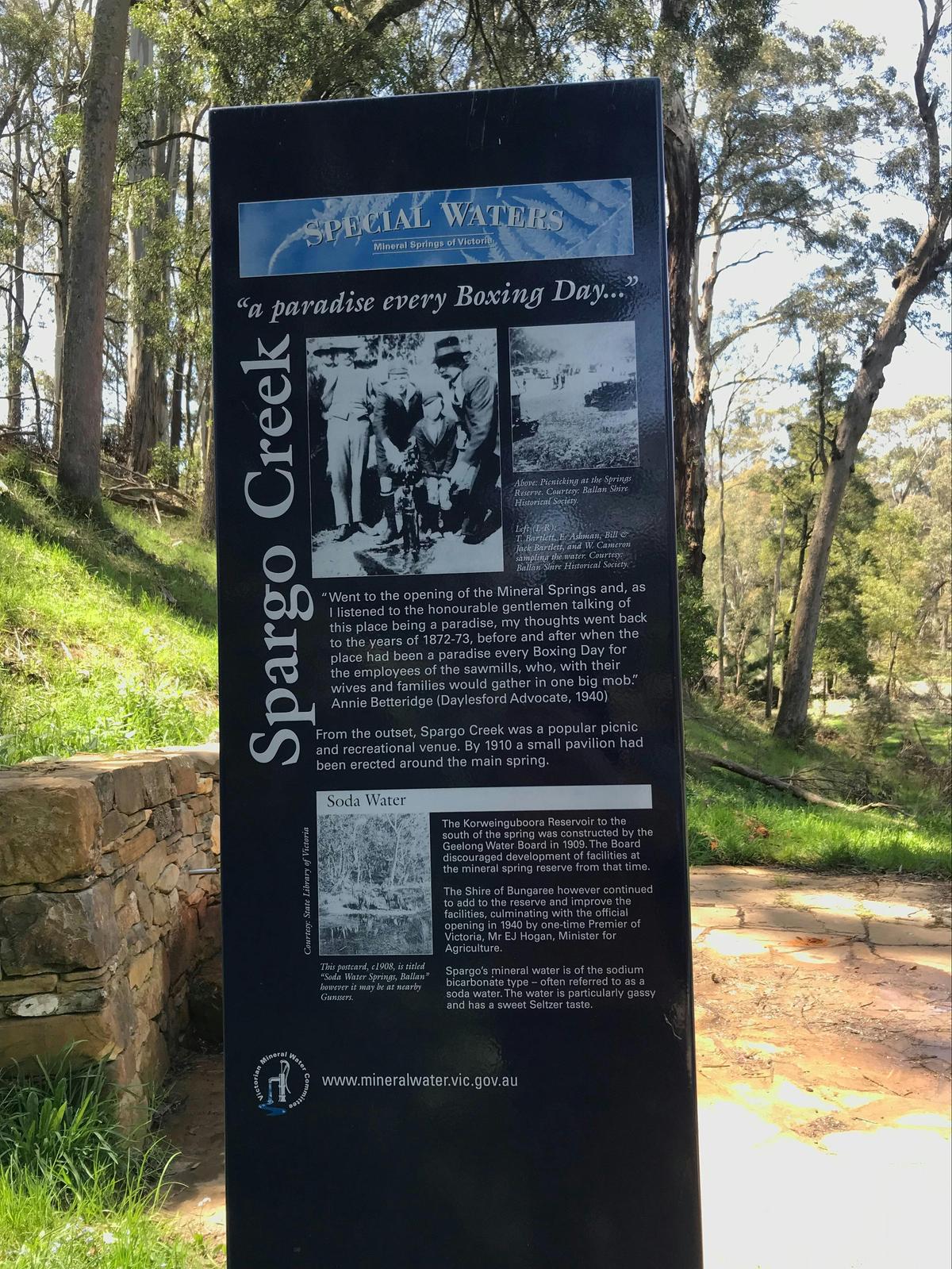 Mineral spring signage