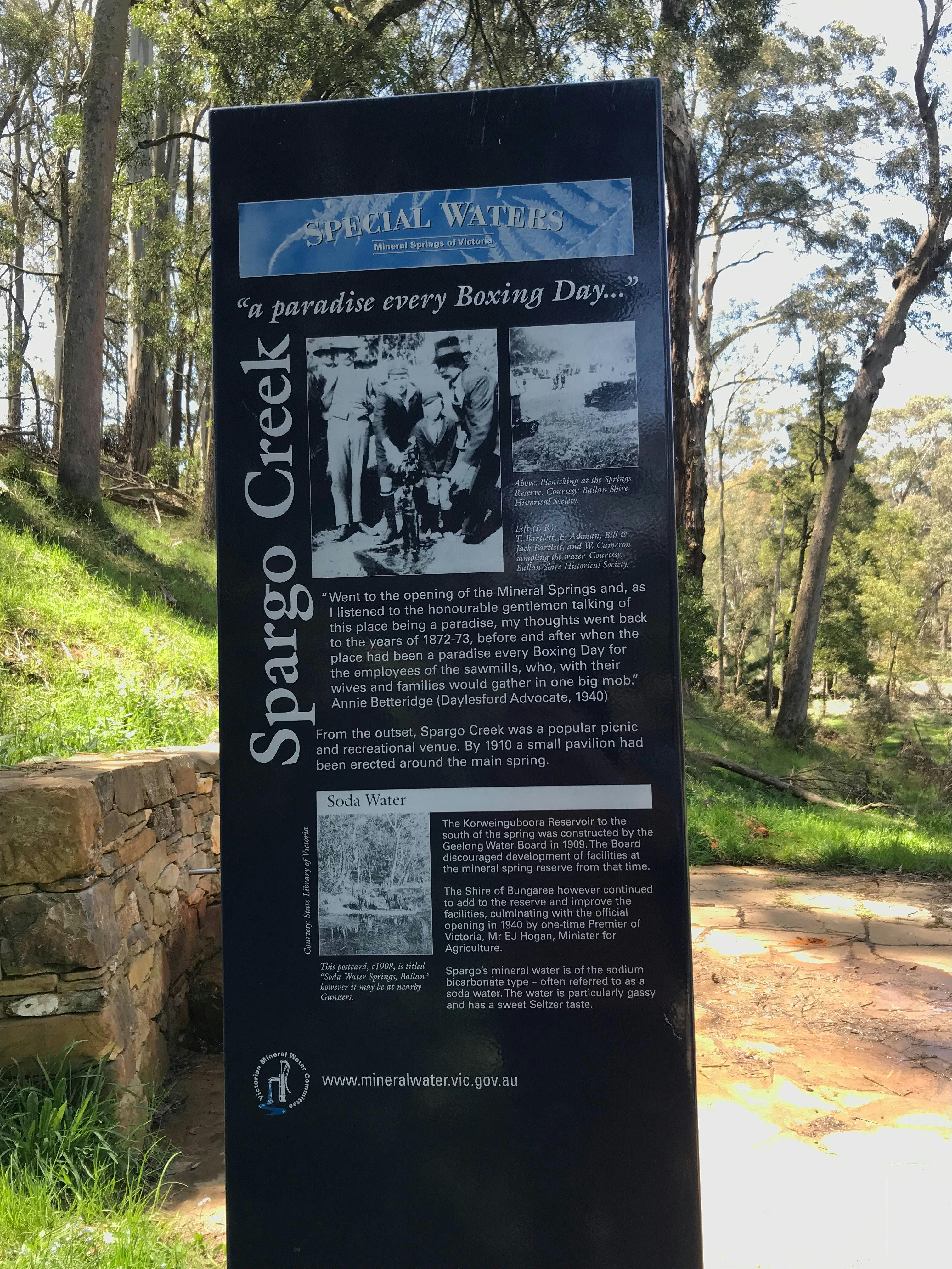 Mineral spring signage