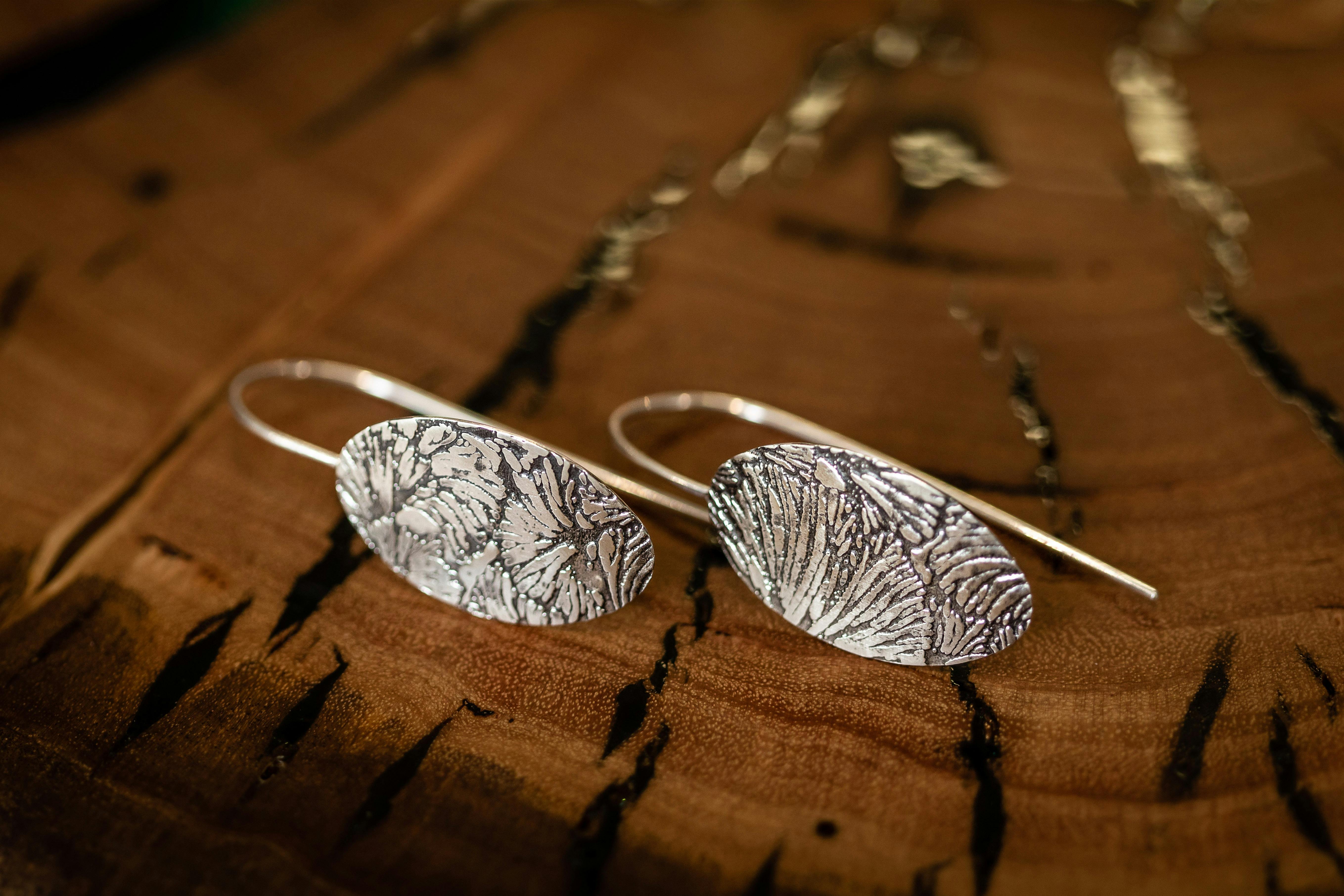 Sterling Silver Ginko Earrings