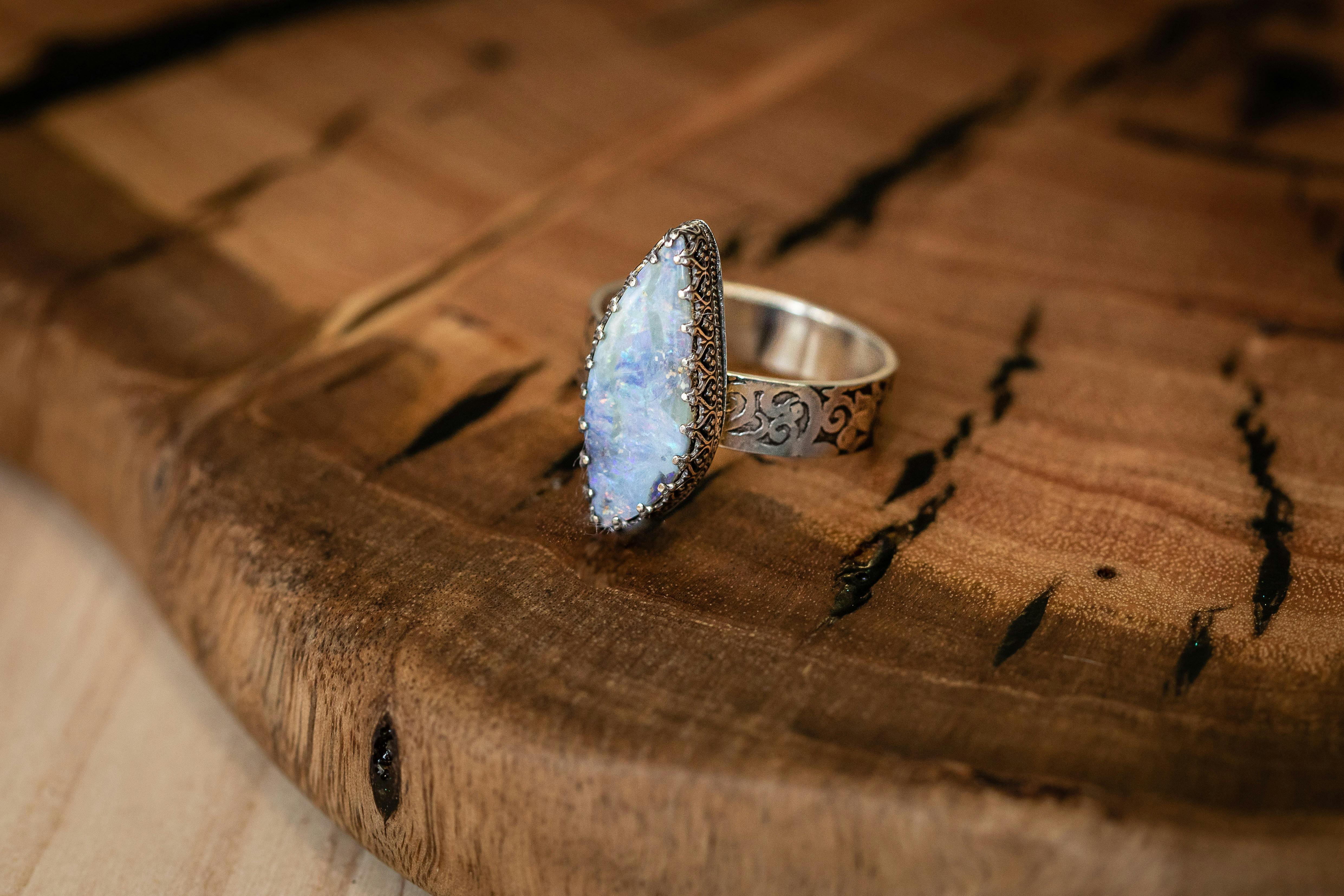 Australian Boulder Opal Ring