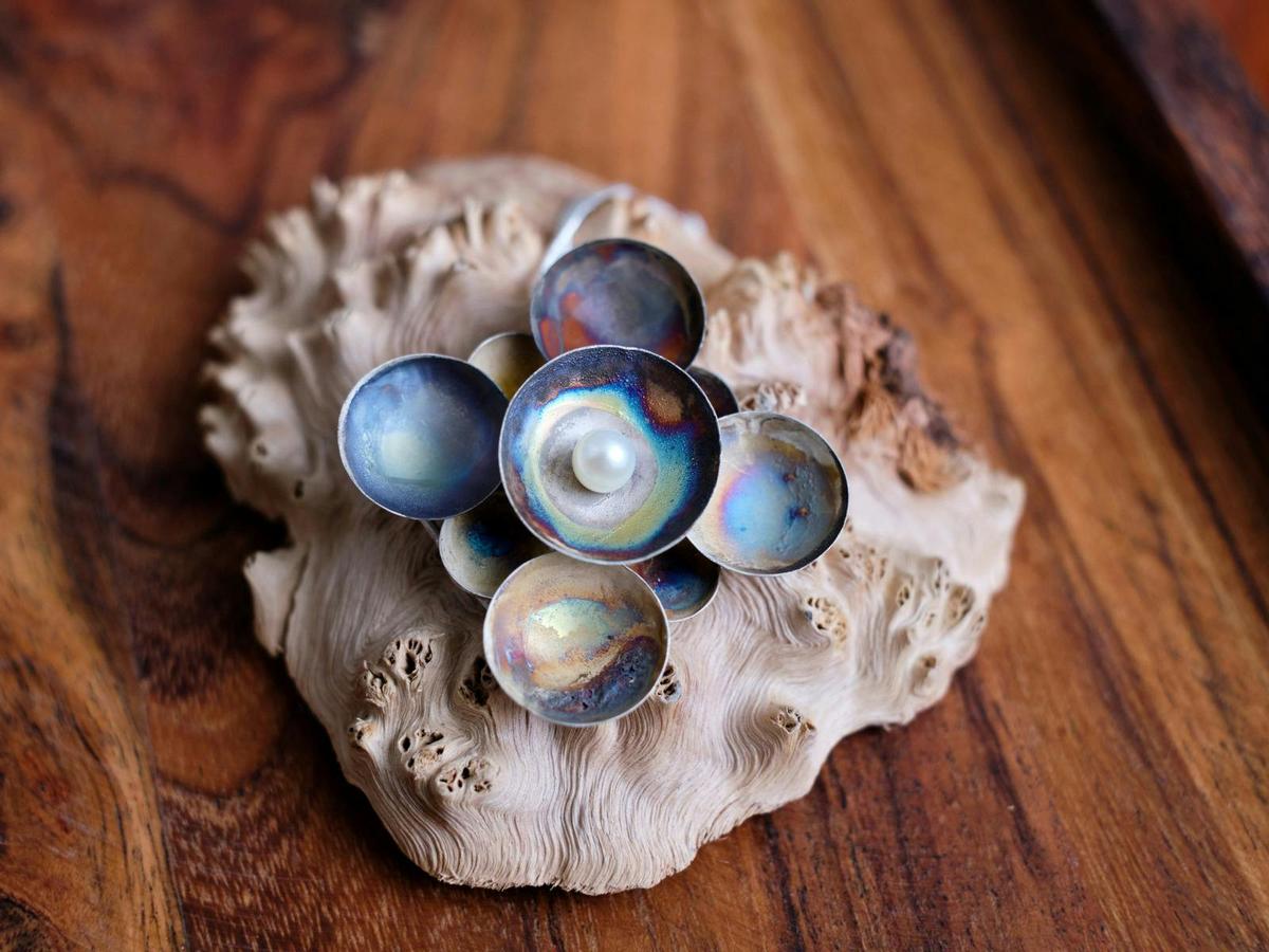 Shubuichi & Fresh Water Pearl Pendant by Helene Campbell