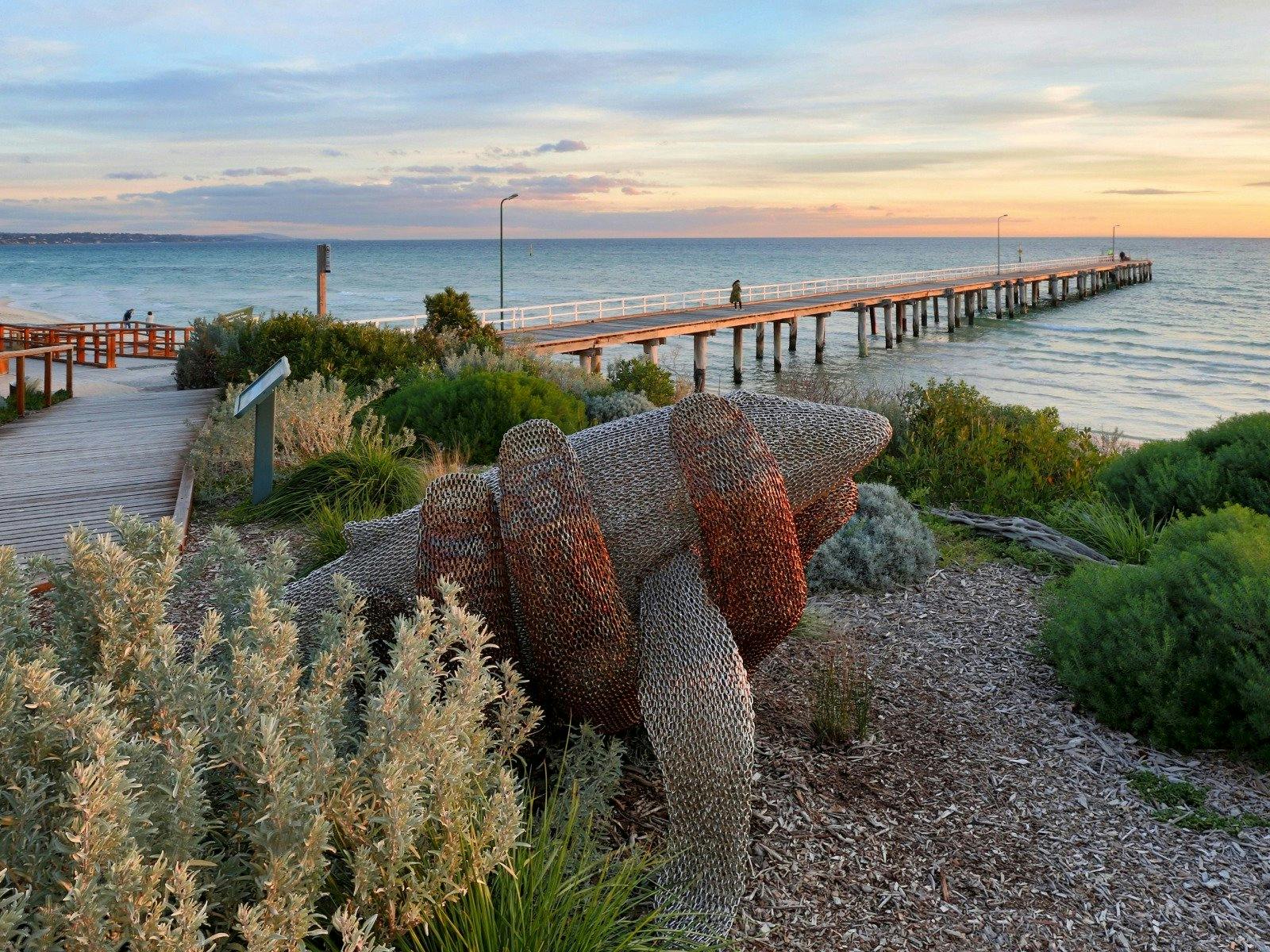 Seaford Pier and sculpture