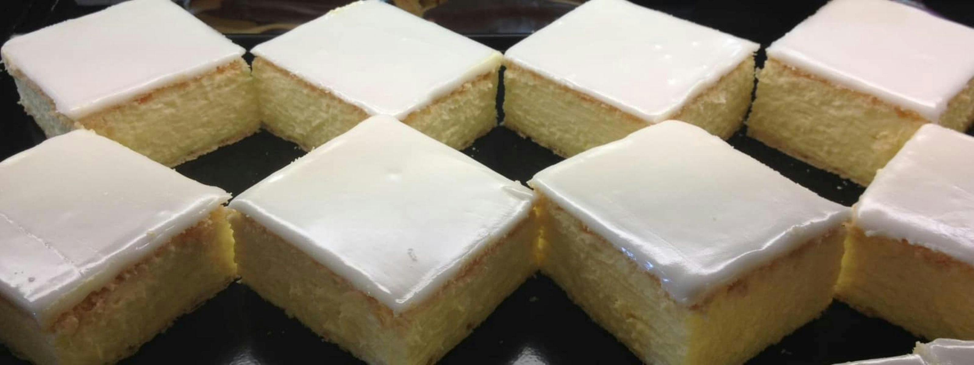Award winning vanilla slices on a tray