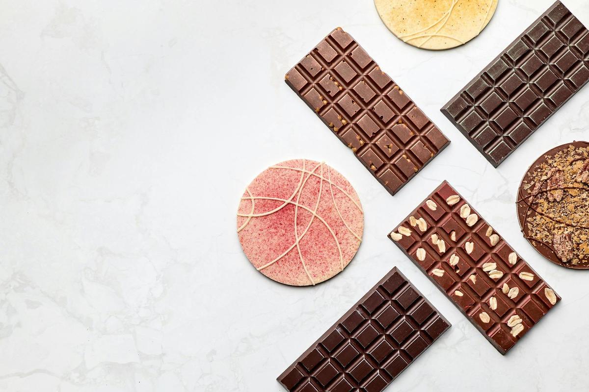 Chocolate Bars and Disks made with French couverture chocolate