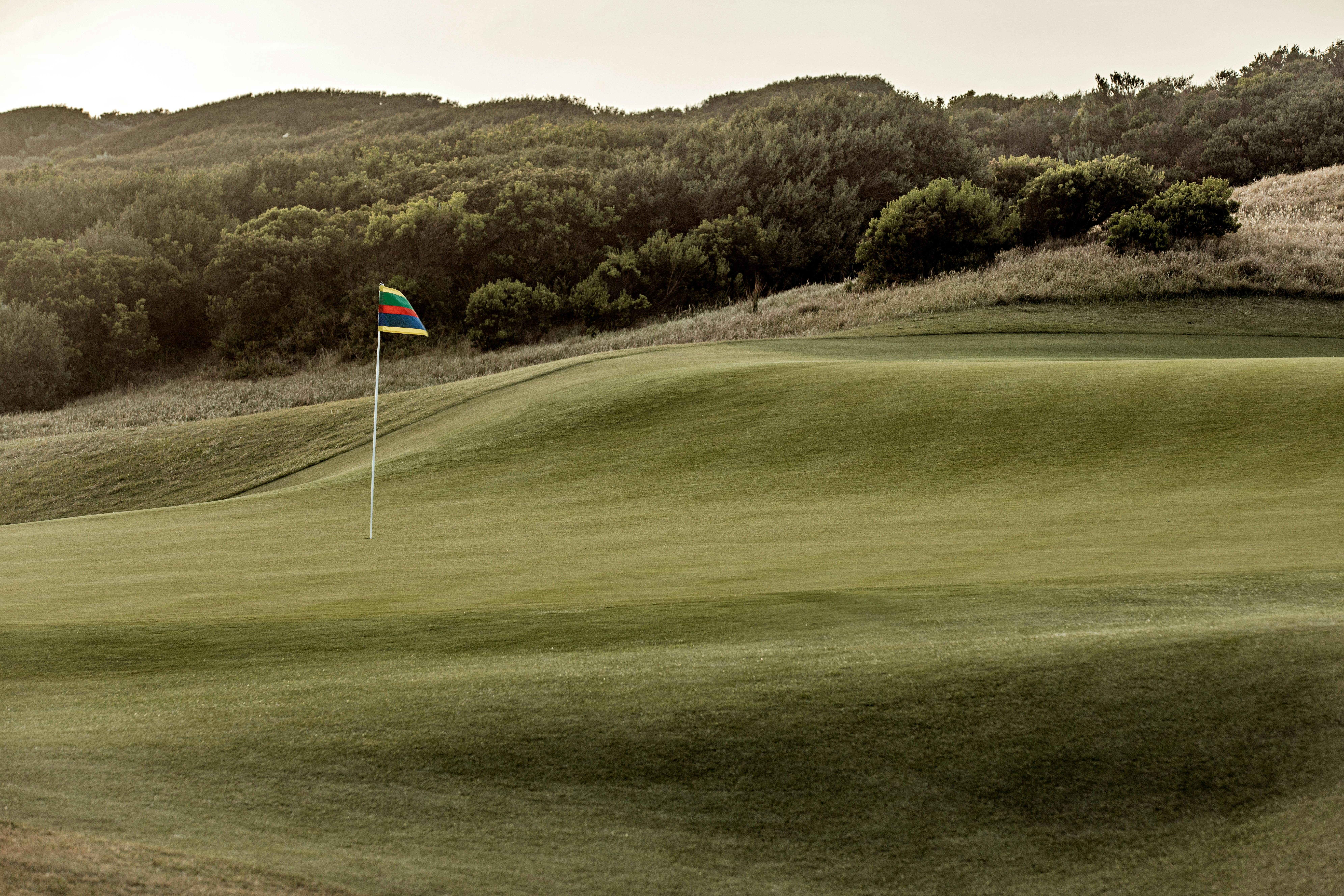 The two-tiered 4th green at The Barwon Heads Golf Club