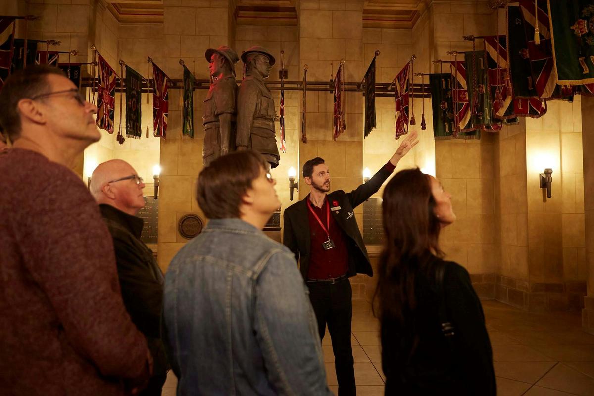 Tour guide explaning history of the Crypt