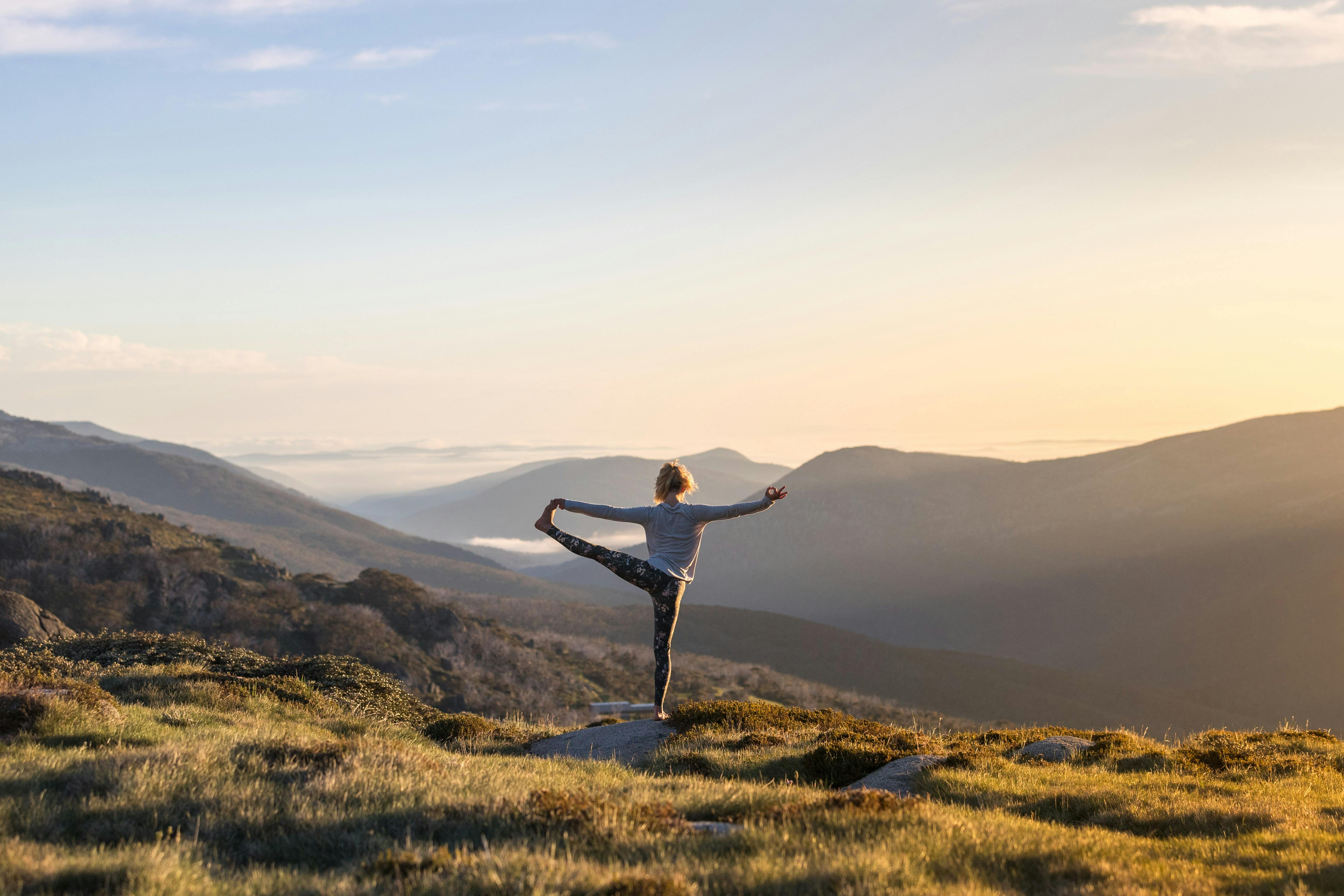 Yoga at Thredbo mountain top