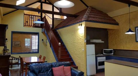 Wrights Cottage - Kitchen/Living area with Mezzanine.