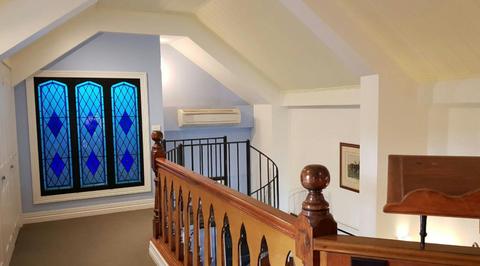 The Vicarage - spiral staircase up to bedroom and spa.