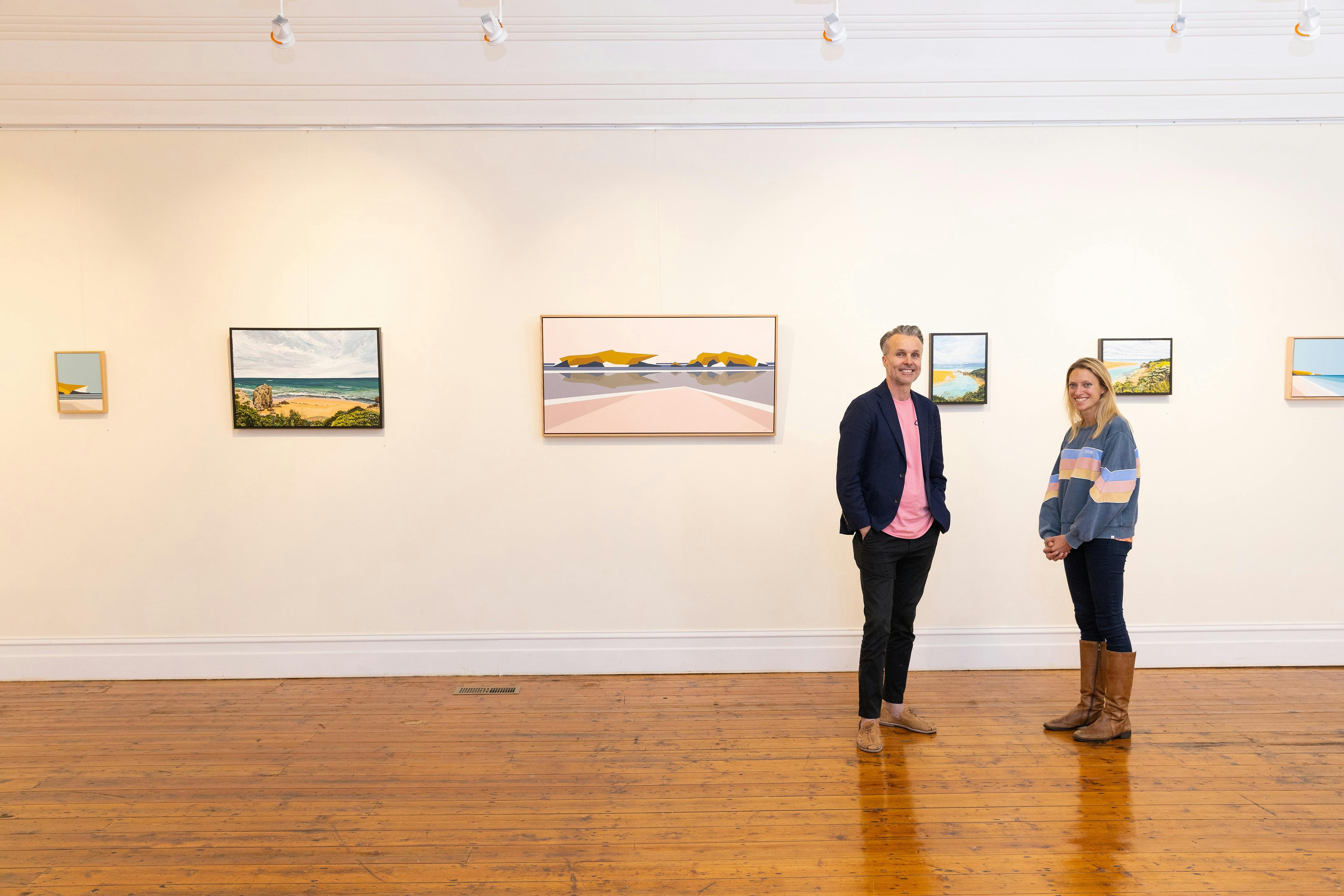 Artists Caroline Healey and Tim Freeman in the main F Project Gallery