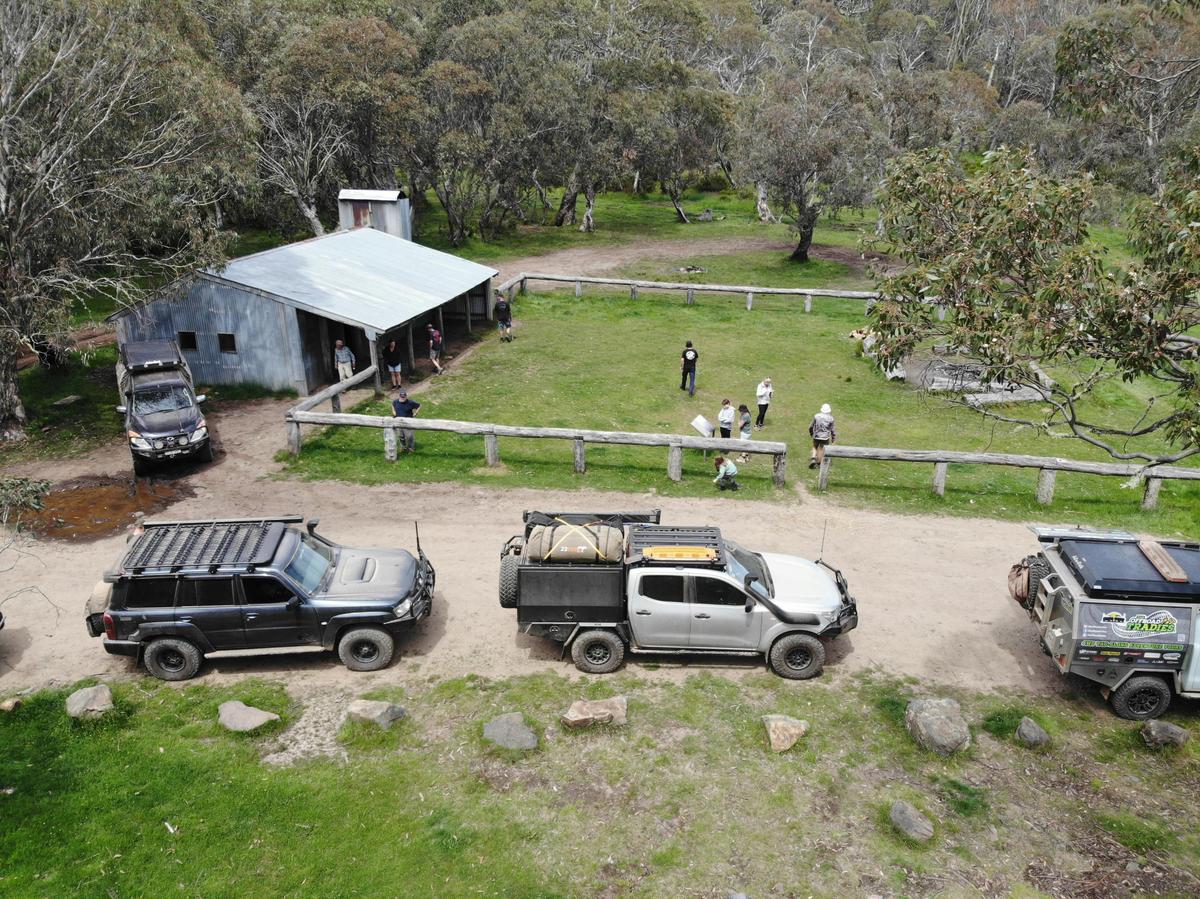 Visiting on of the huts on tour