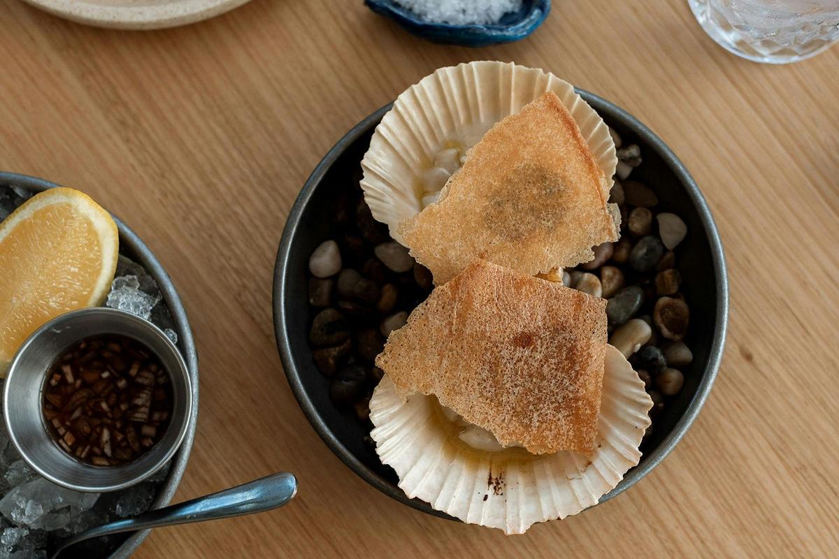 Scallops with filo