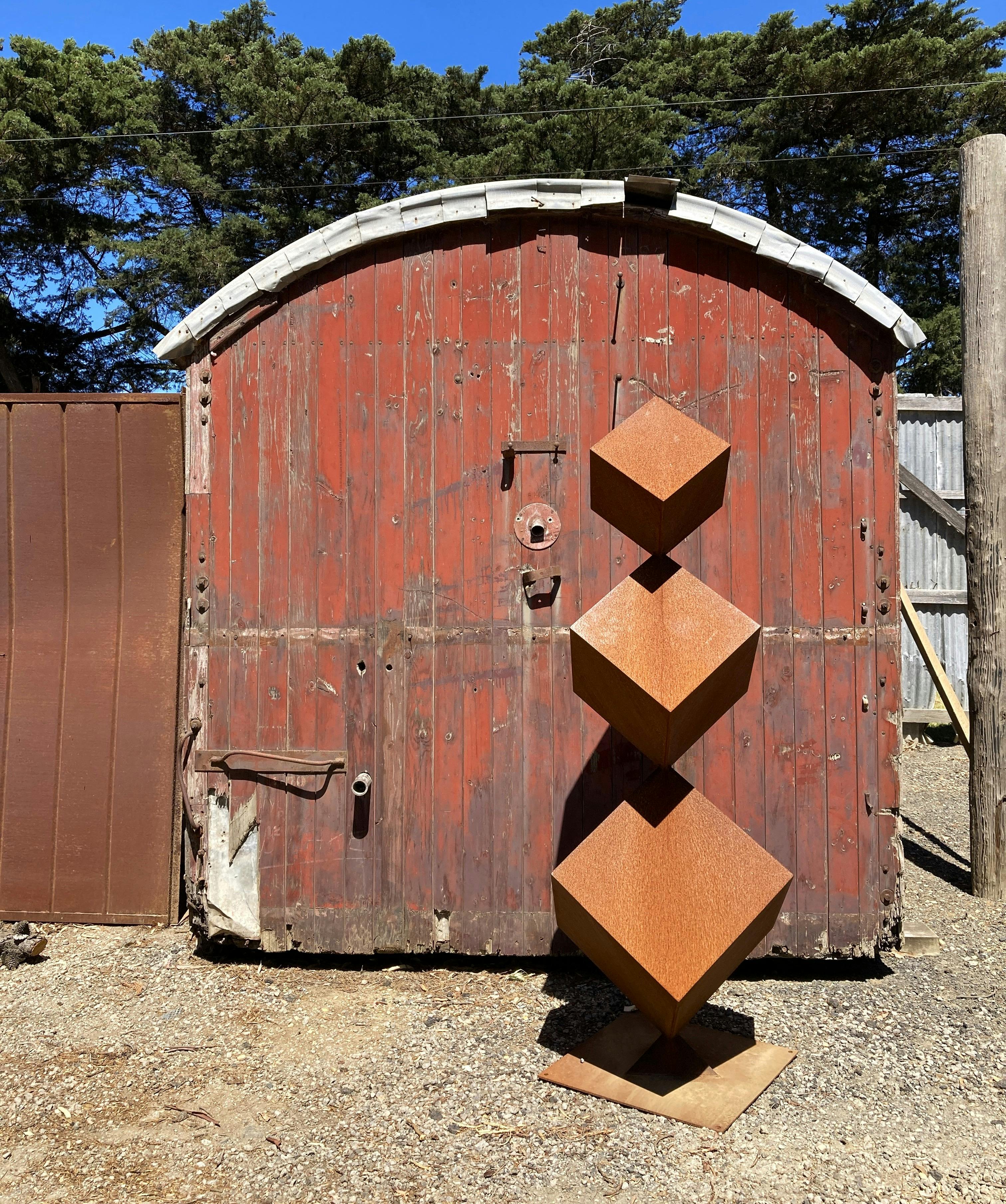 3 Tiered Corten Sculpture