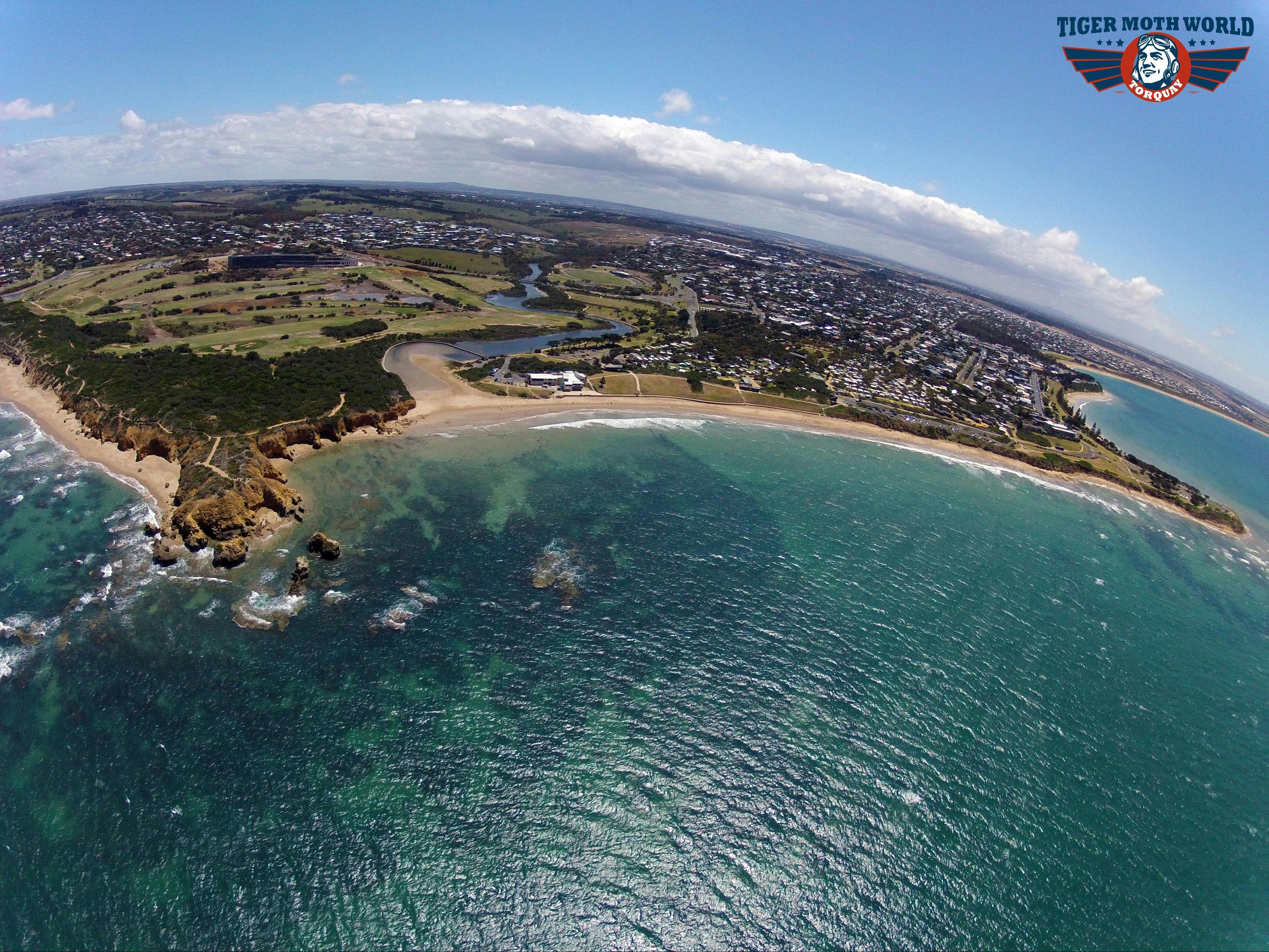 View of Torquay from a Tiger Moth World flight