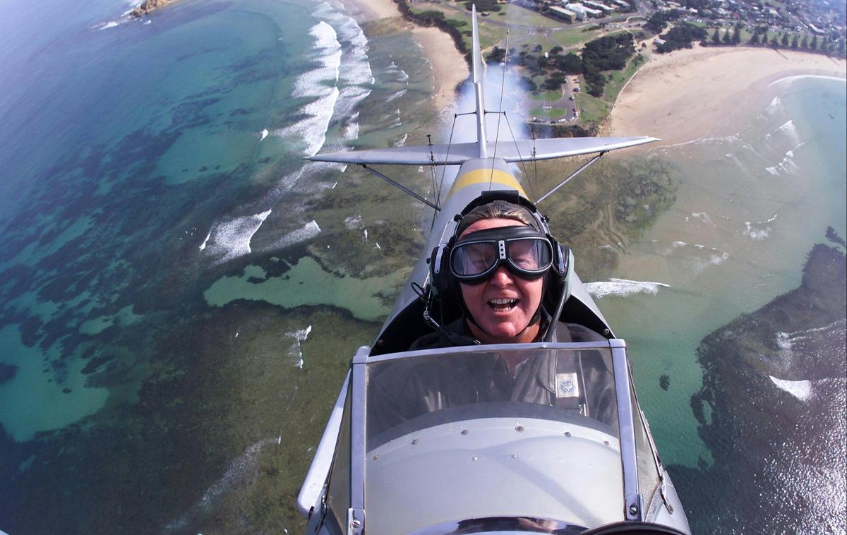 Tiger Moth World flight over Torquay