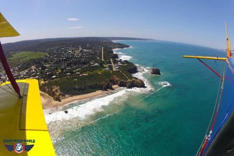 Flying past Aireys Inlet with Tiger Moth World