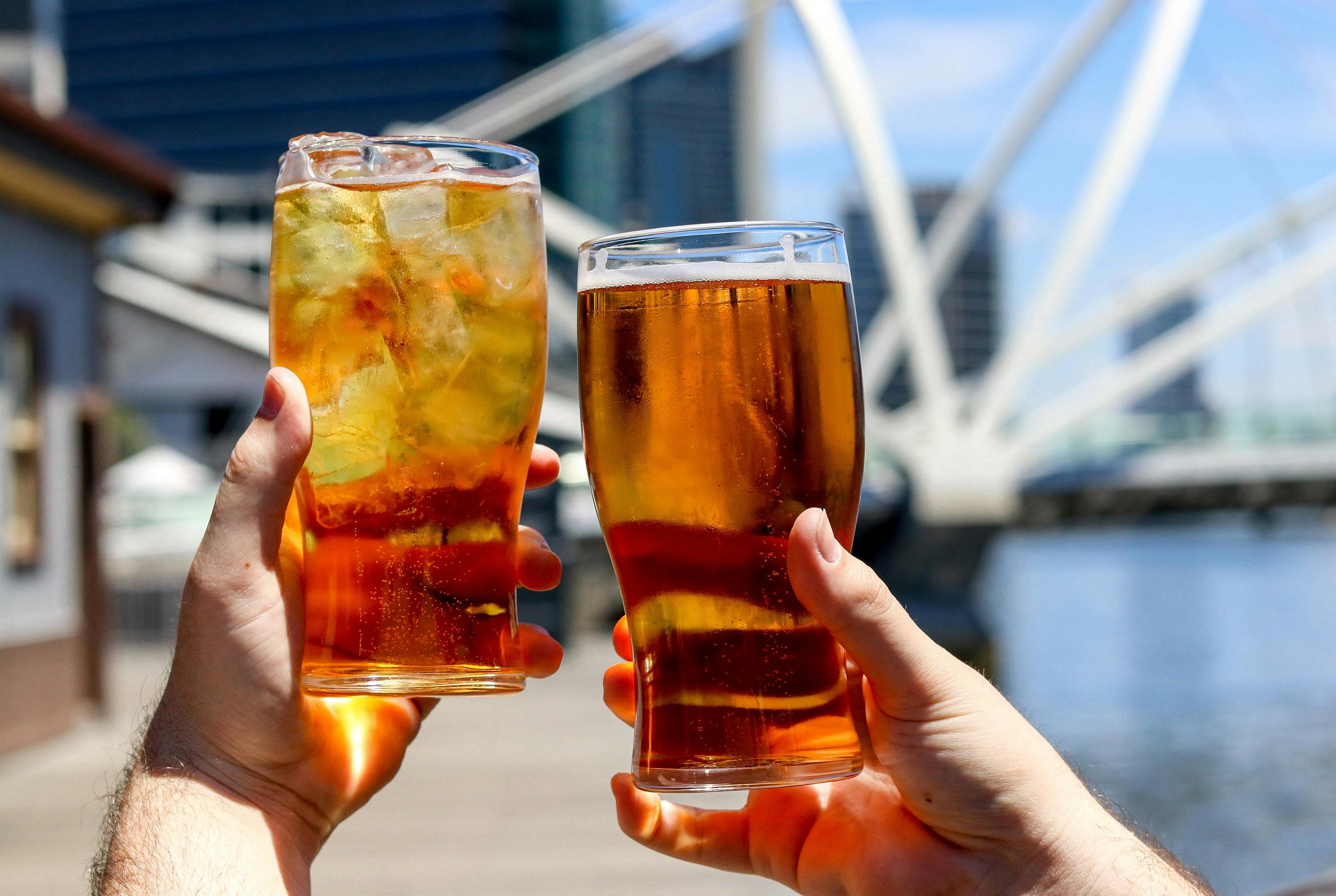 Enjoy a couple of beers with waterfront views at The Boatbuilders Yard