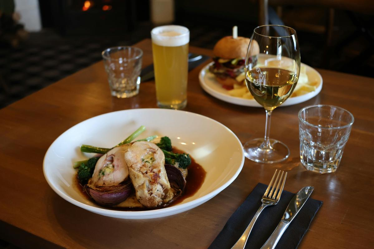 Stuffed Chicken Leg & Burger
