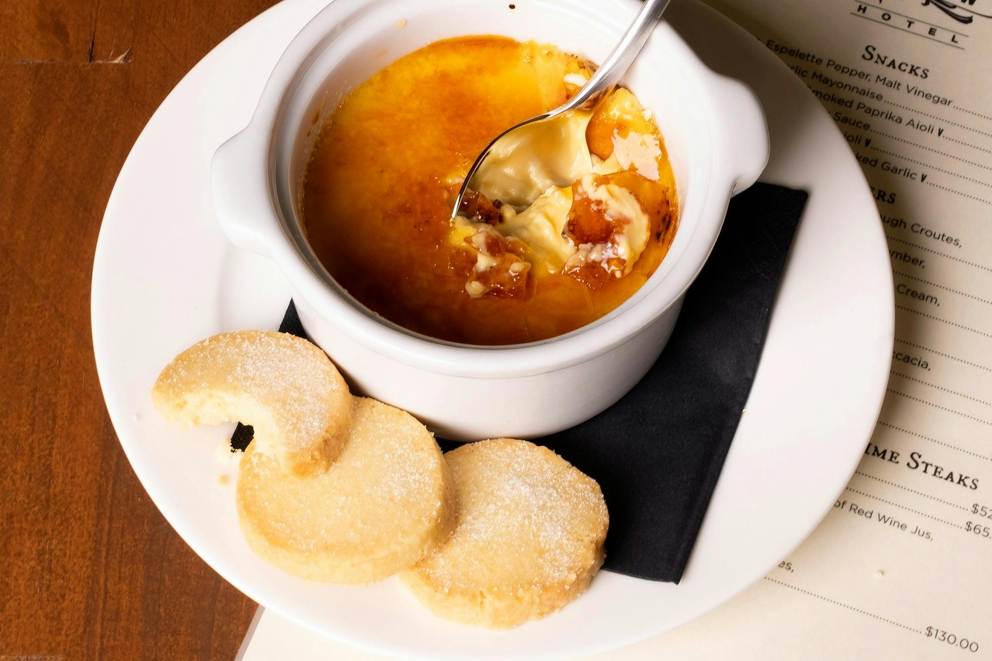 Vanilla Crème Brûlée, Butter Shortbread