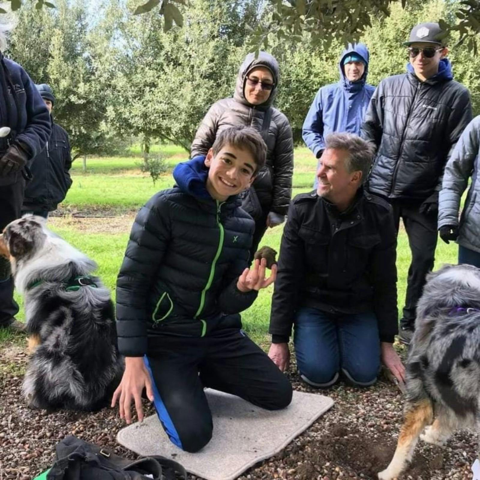 Young man truffle hunting