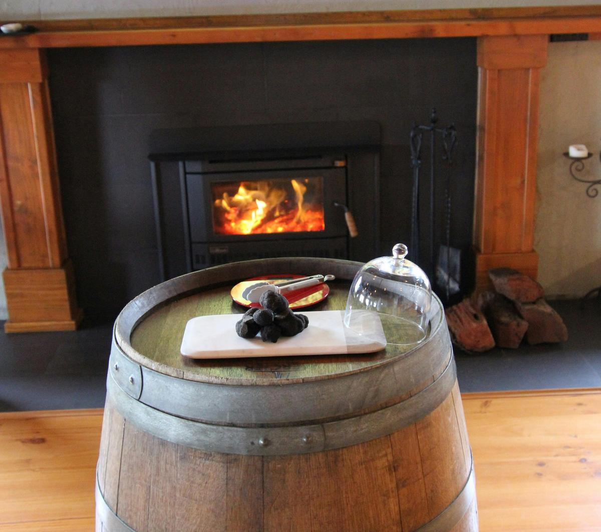 Fresh truffles by the fireside