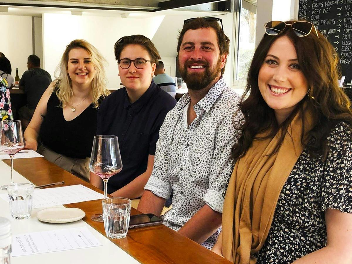 Enjoying the wine tasting