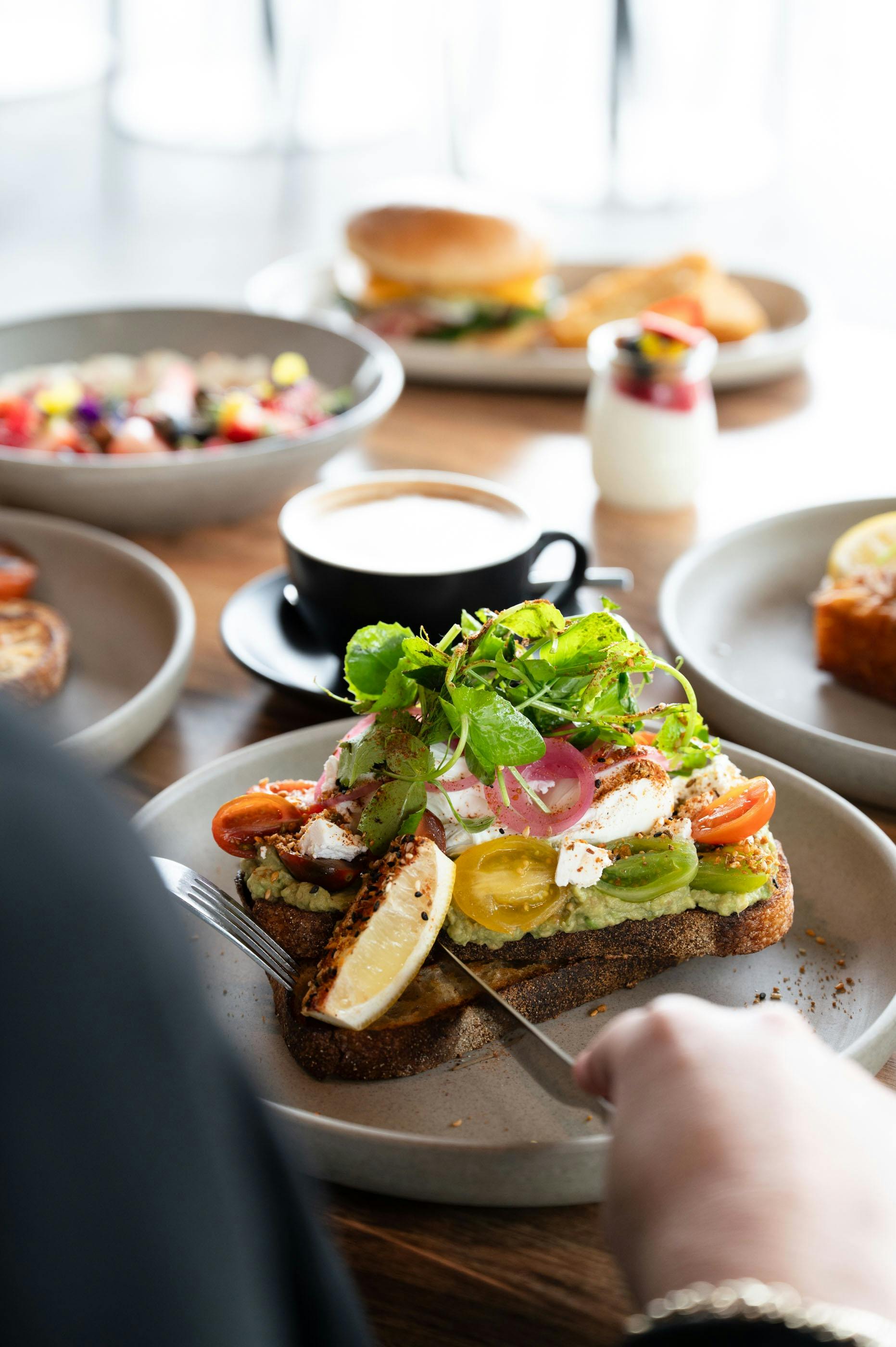 breakfast and coffee at The Sands