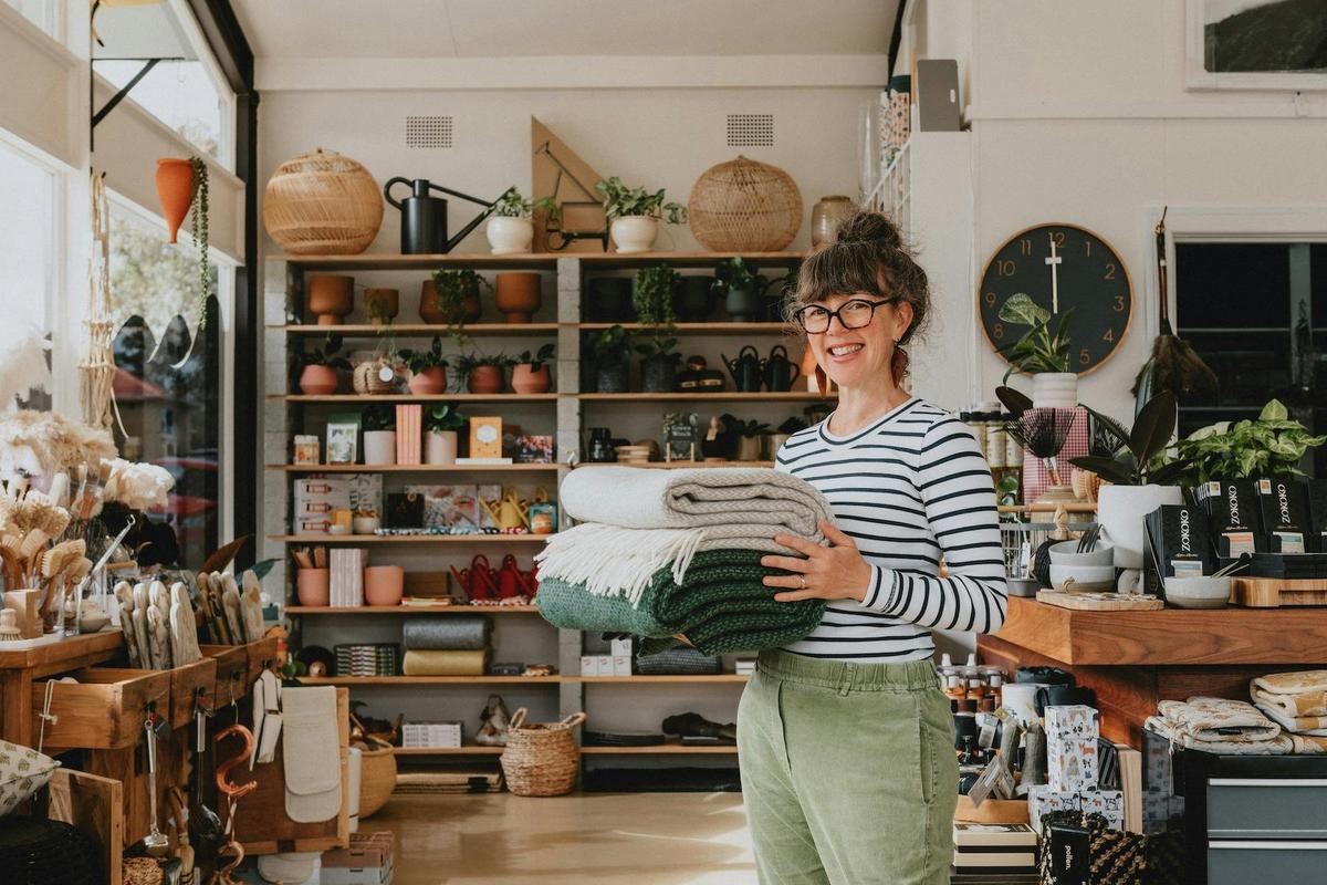 Shelley Panton and her collection of wares