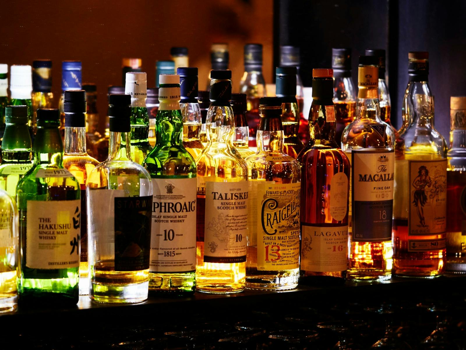 Selection of whiskeys