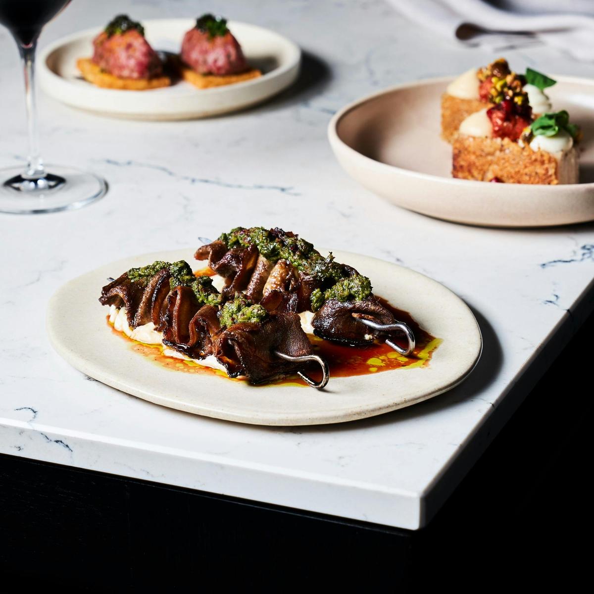 Sher Wagyu brisket skewer