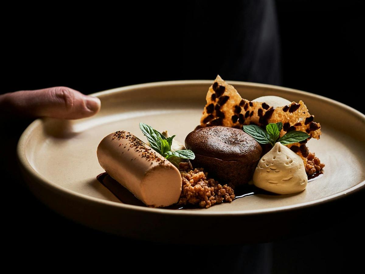 Textures of chocolate dessert