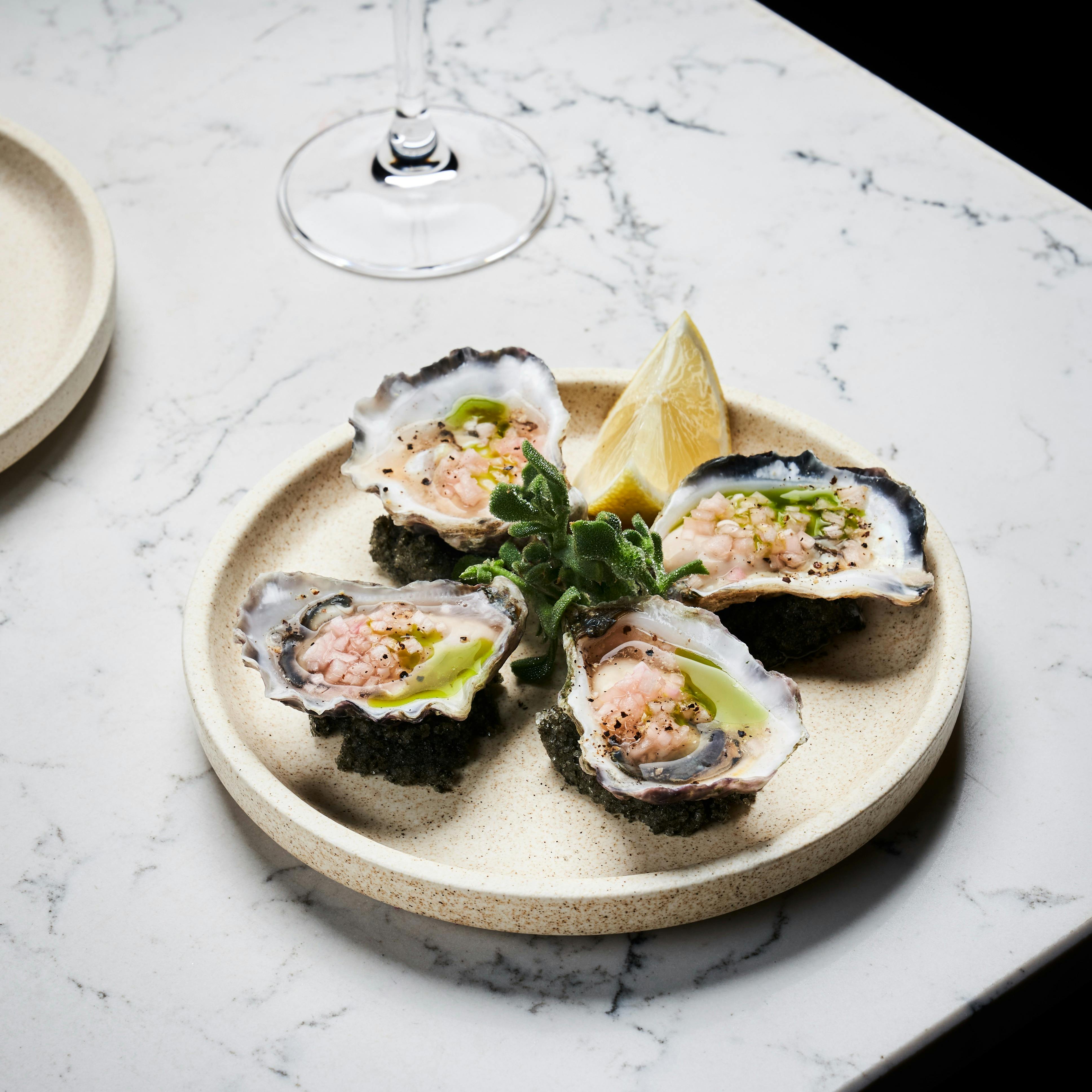 Apellation oysters, Sydney rock, mignonette sauce