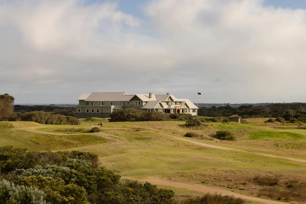 The Barwon Heads Golf Clubhouse from the 4th tee
