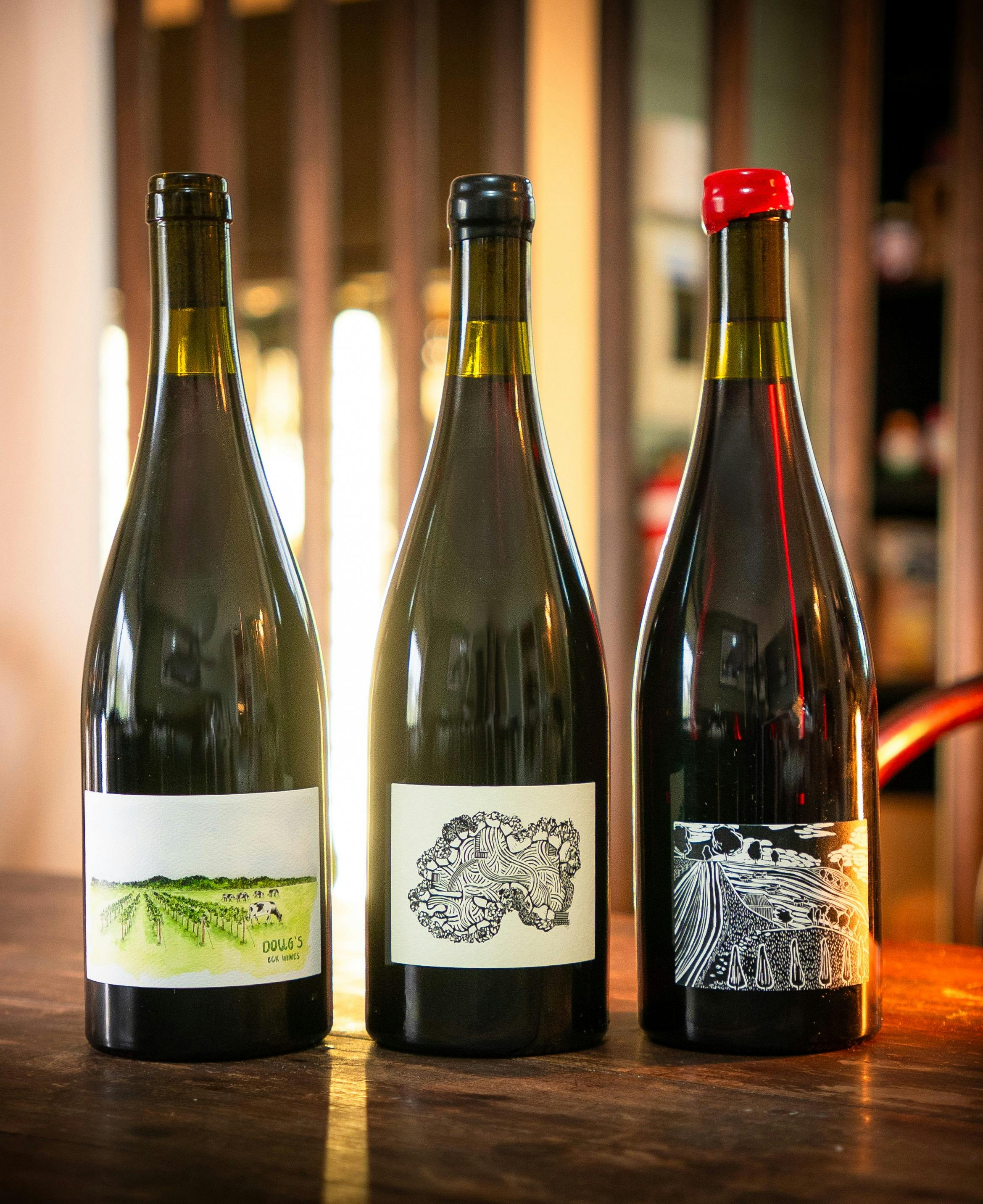 Wine selection at Woodend Cellar & Bar