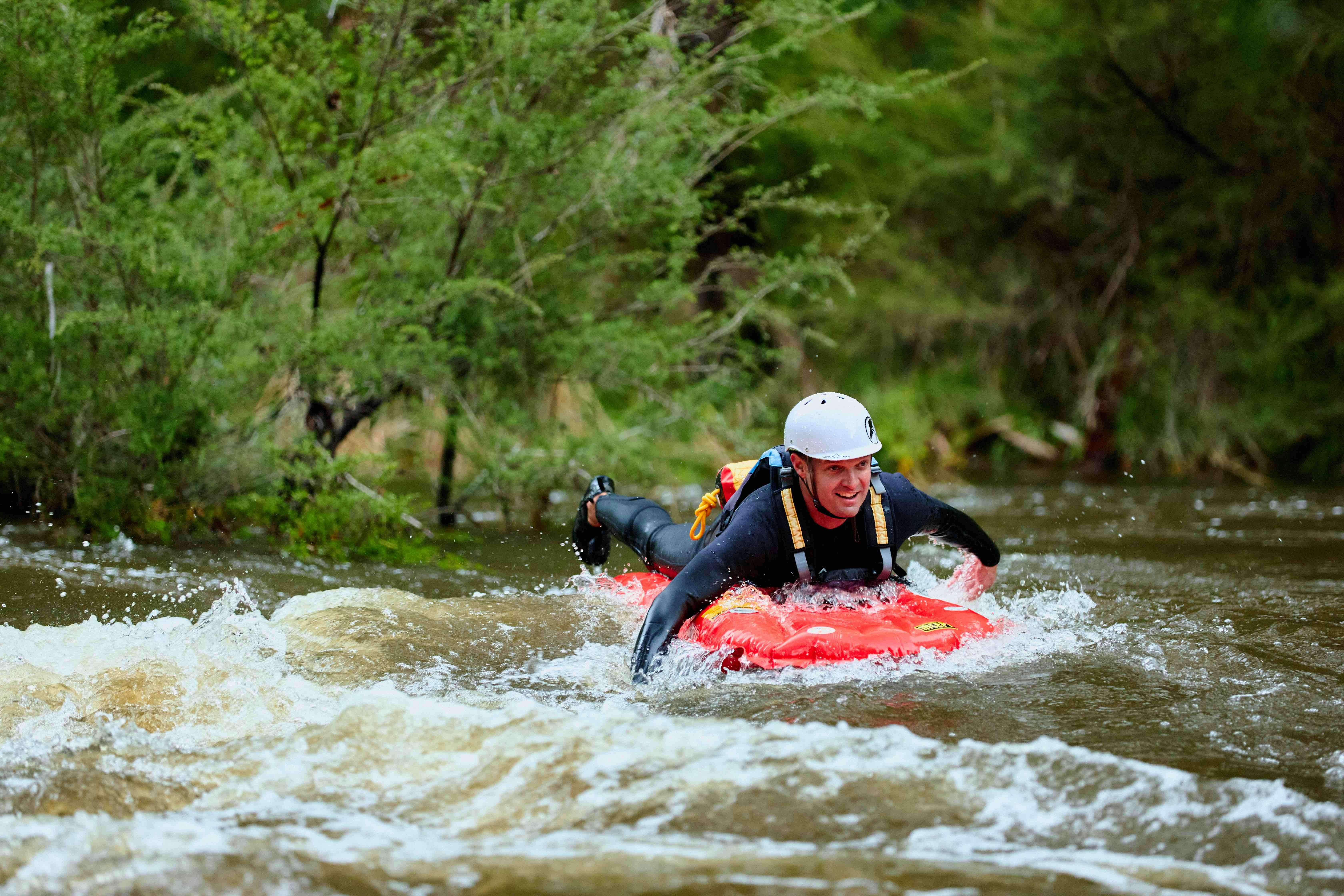 Enjoy a unique and thrilling river sledding experience