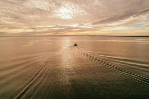 Boat at Sunset Phillip Island
