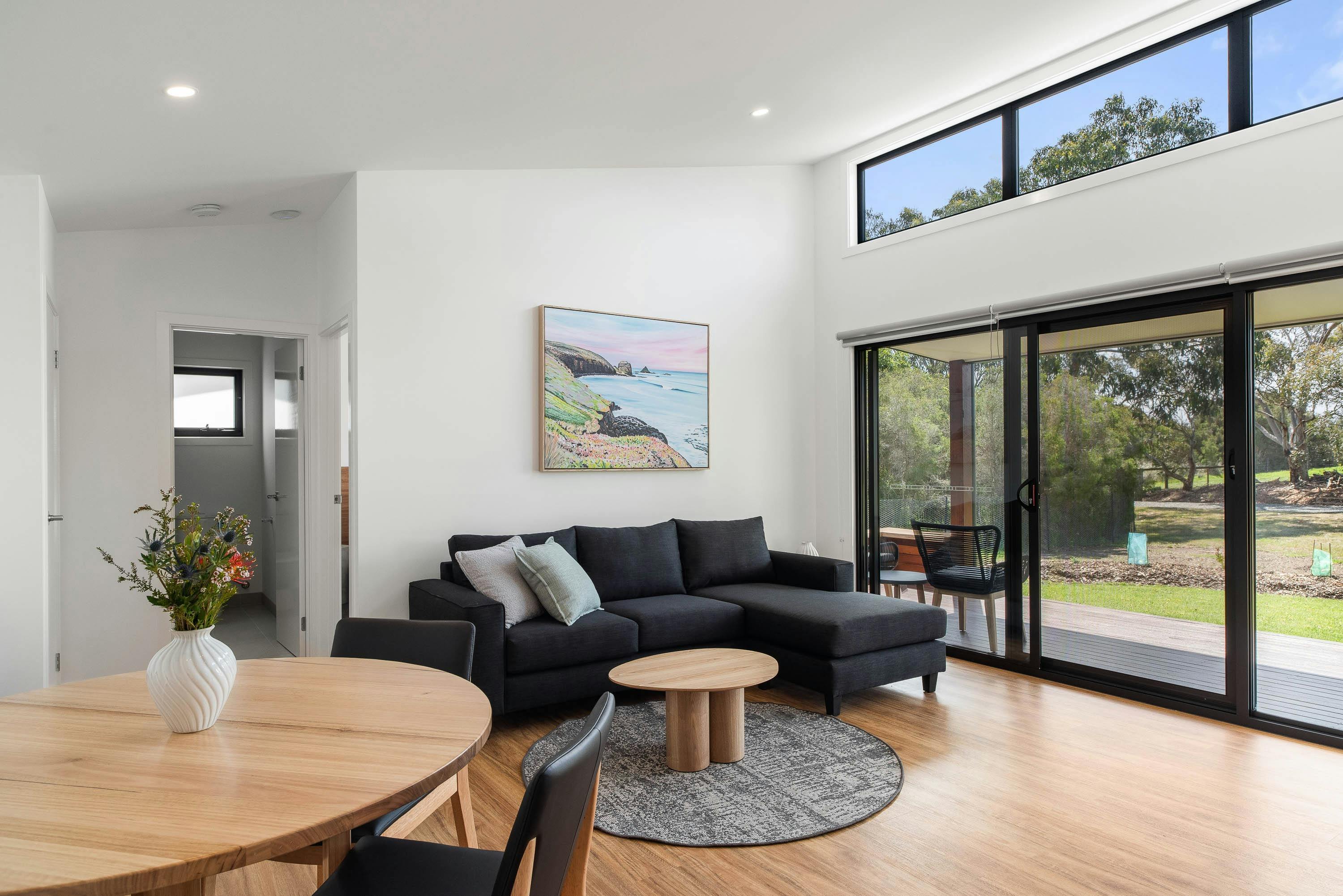 Melaleuca cabin, open plan living