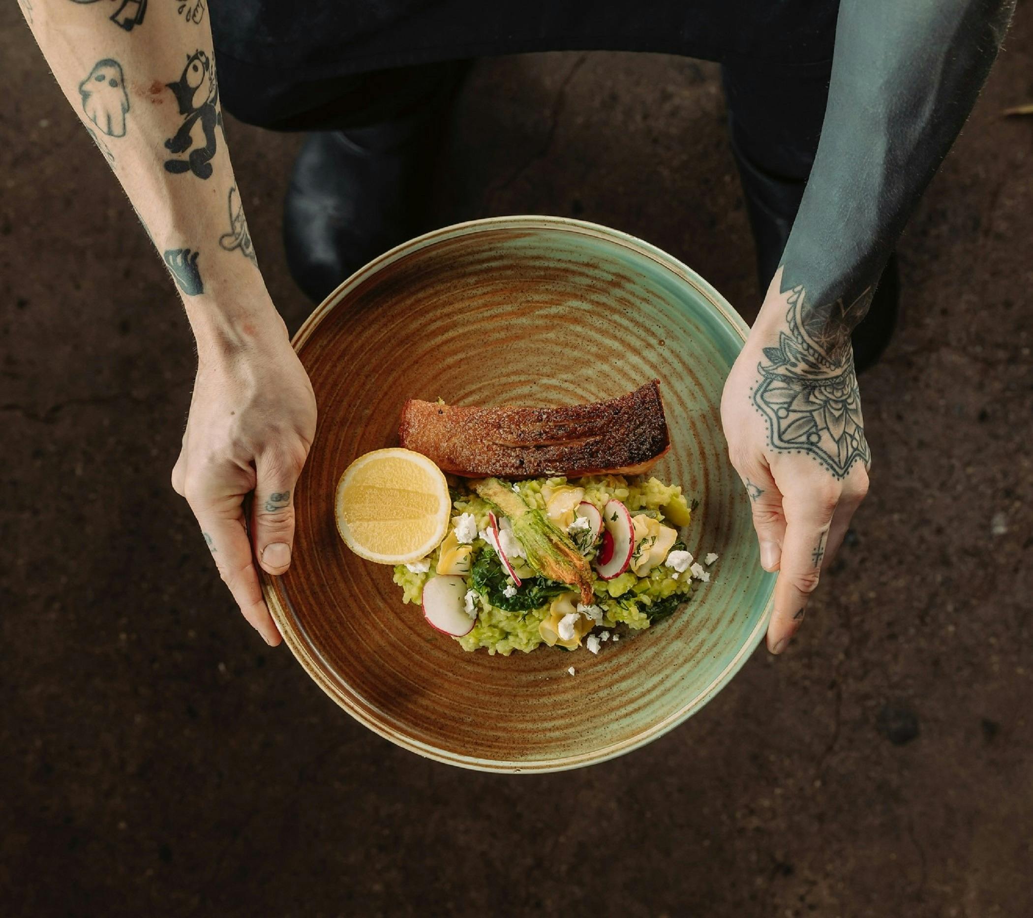 Atlantic Salmon on Broad Beans